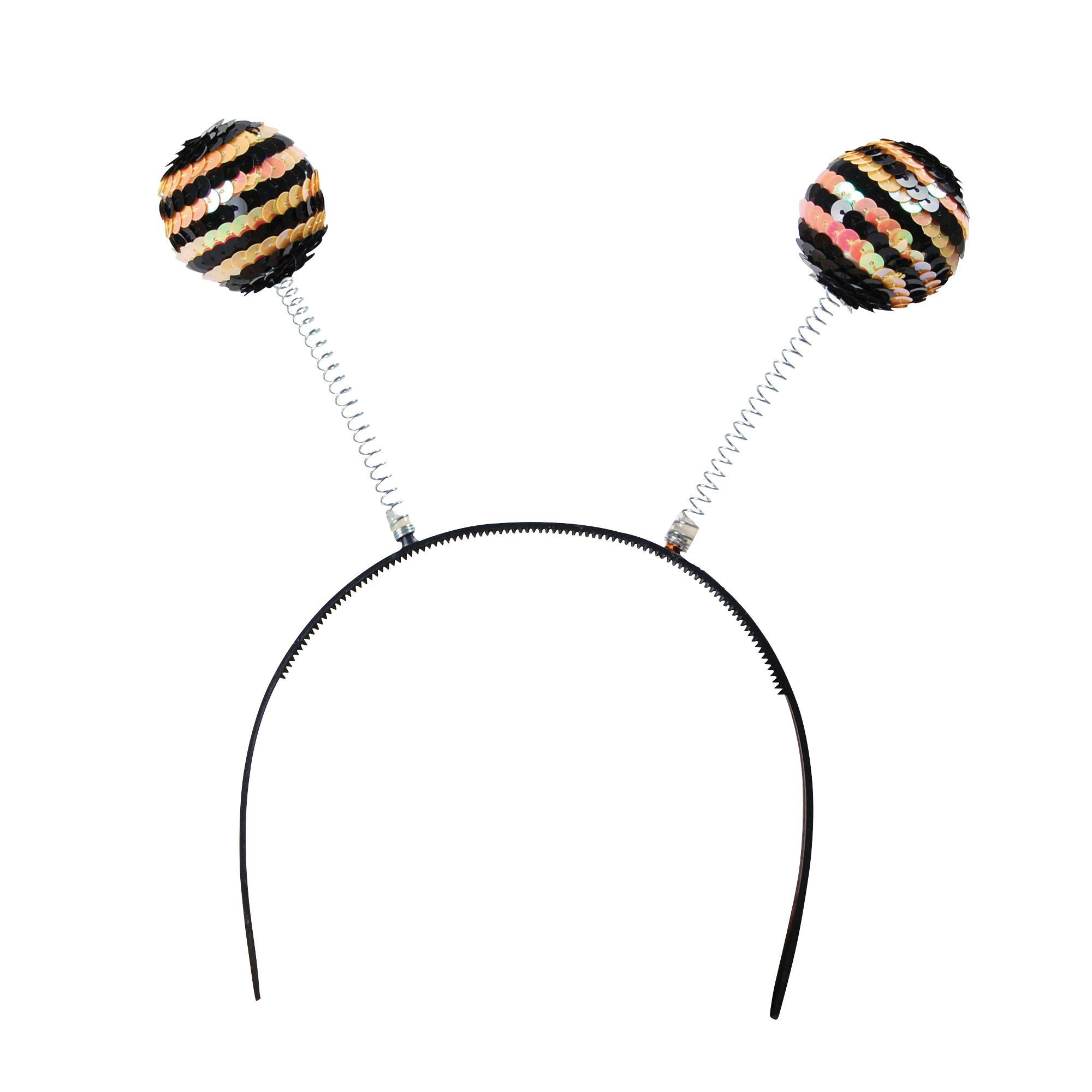 Bristol Novelty Black/Yellow Sequin Bee Boppers - One Size