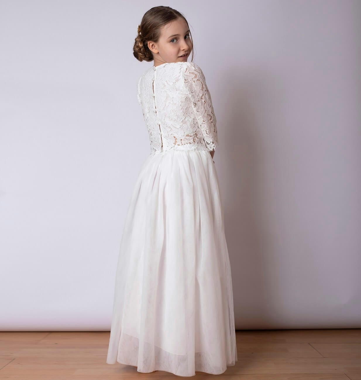 Uk Flower Girl Boutique Girls White Uk Flower Boutique Felicity Couture - 12/24 Mths