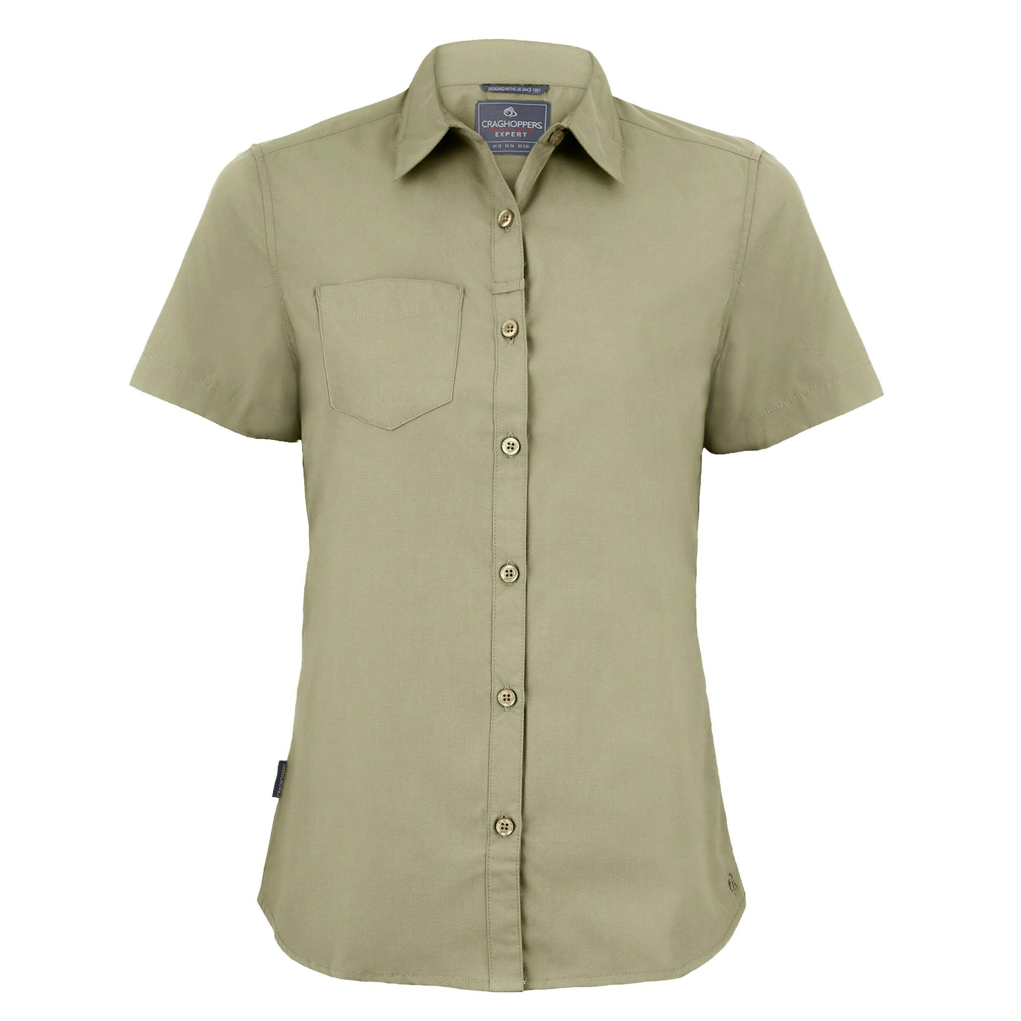 Craghoppers Women's Kiwi Short-Sleeved Shirt - Pebble - 18 Uk - Pebble - 65% Polyester/35% Cotton