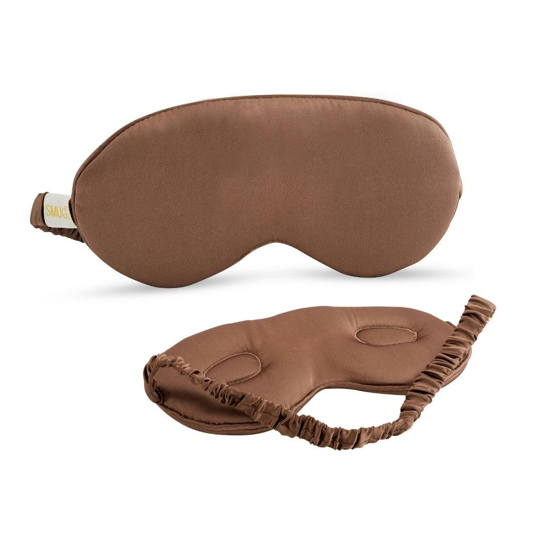 Smug Cloud Padded Satin Sleep Mask in Brown - Image 2