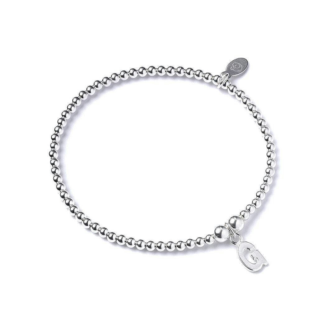 Mylee London Silver Letter Initial Sterling Ball Bead Bracelet - Yes - G