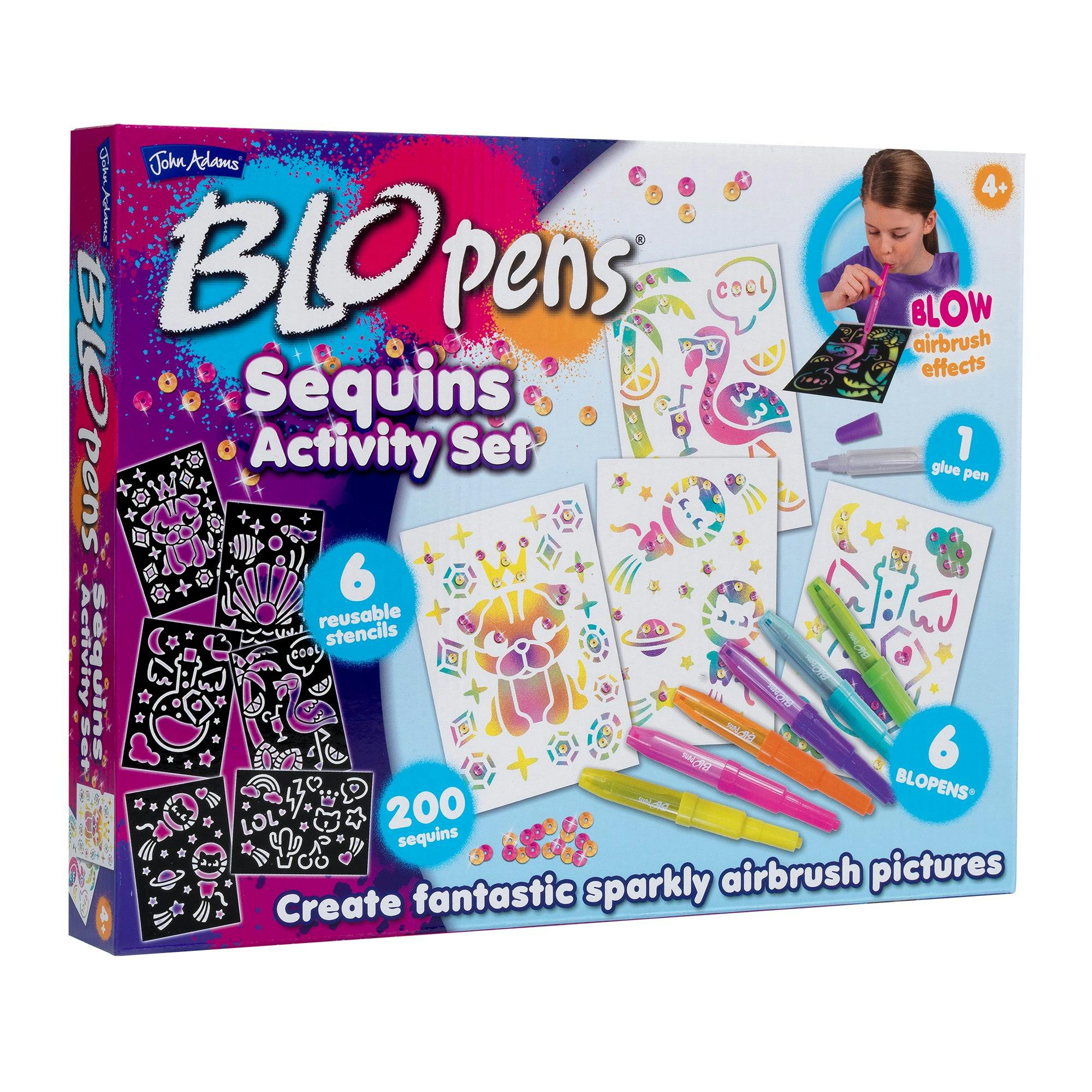 Blopens Black Sequins Activity Set – Sparkly Airbrush Art For Kids