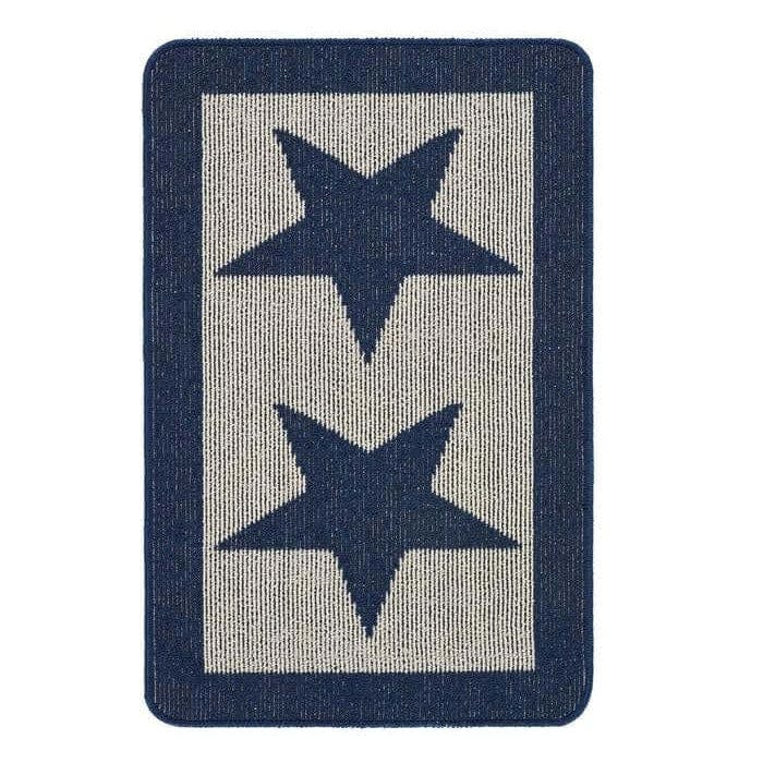 Rackhams Blue Star Washable Mat And Runner - 50X80 Cm