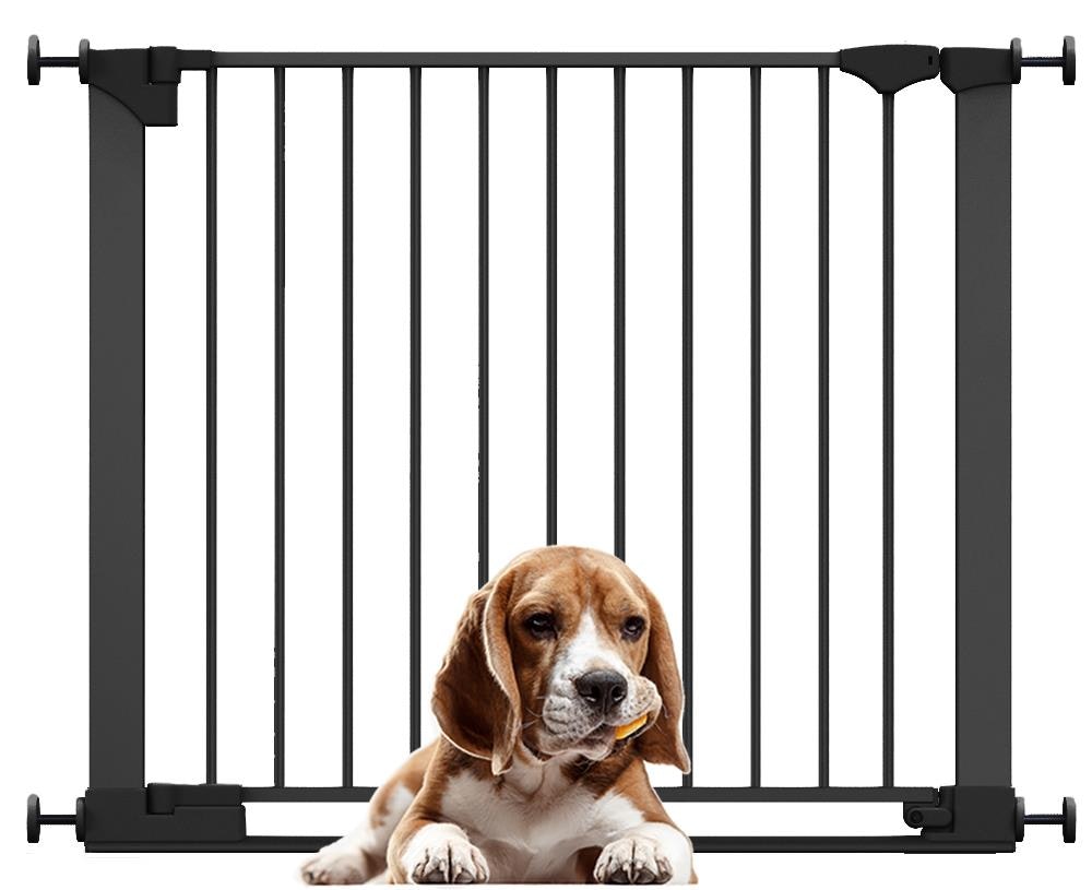 Bettacare Black Safestep Dog Gate, 89Cm - 96Cm, Extra Low Walkthough, 74Cm Extra Wide Doorway, One Piece Extra Wide Pet Gate