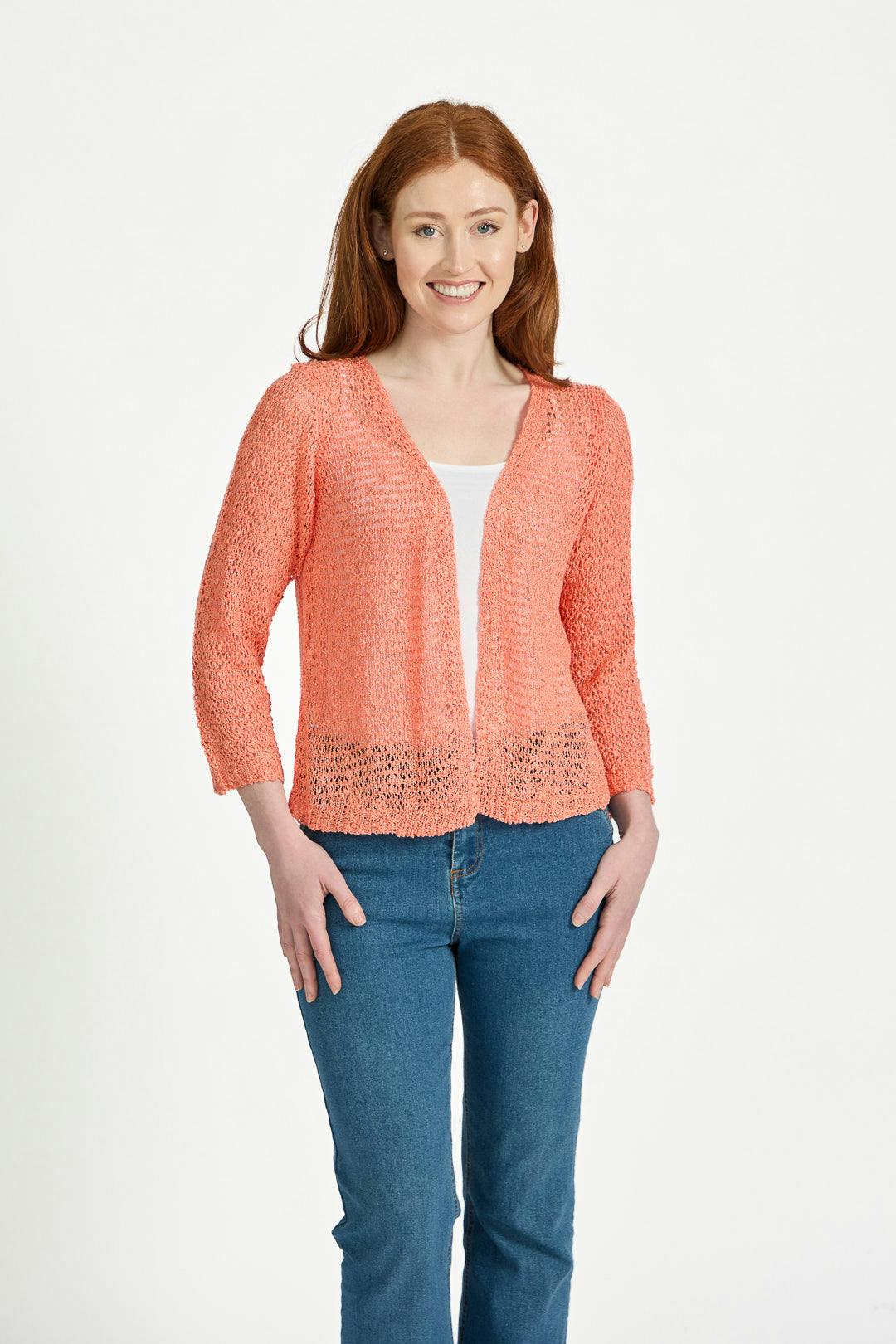 Mudflower Coral Popcorn Knit Shrug - 12