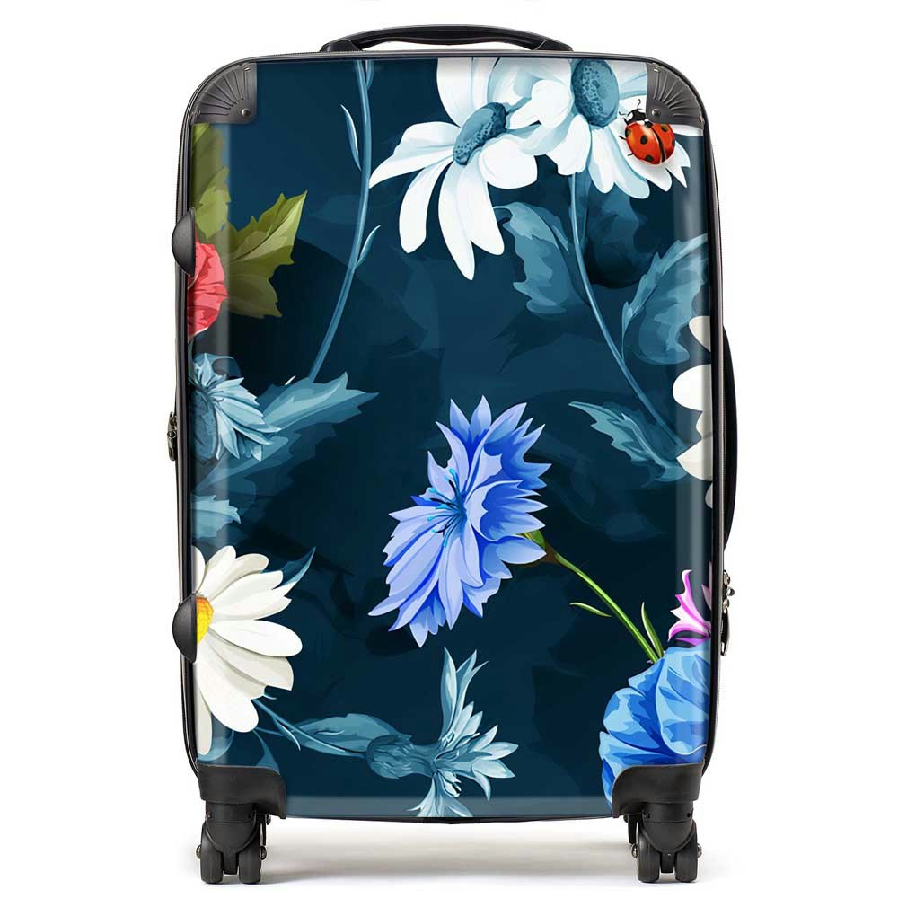 Warren Reed Blue Poppy Flowers With Chamomile Suitcase - Medium
