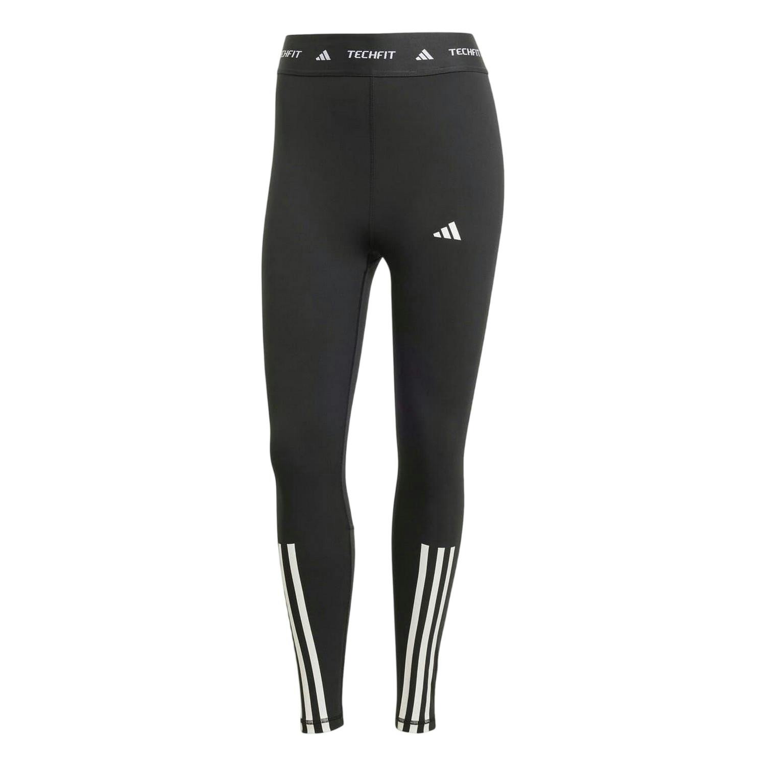 Adidas Women's Black Techfit Tights - 16 Uk - 18 Uk - 73% Recycled Polyester/27% Elastane Interlock