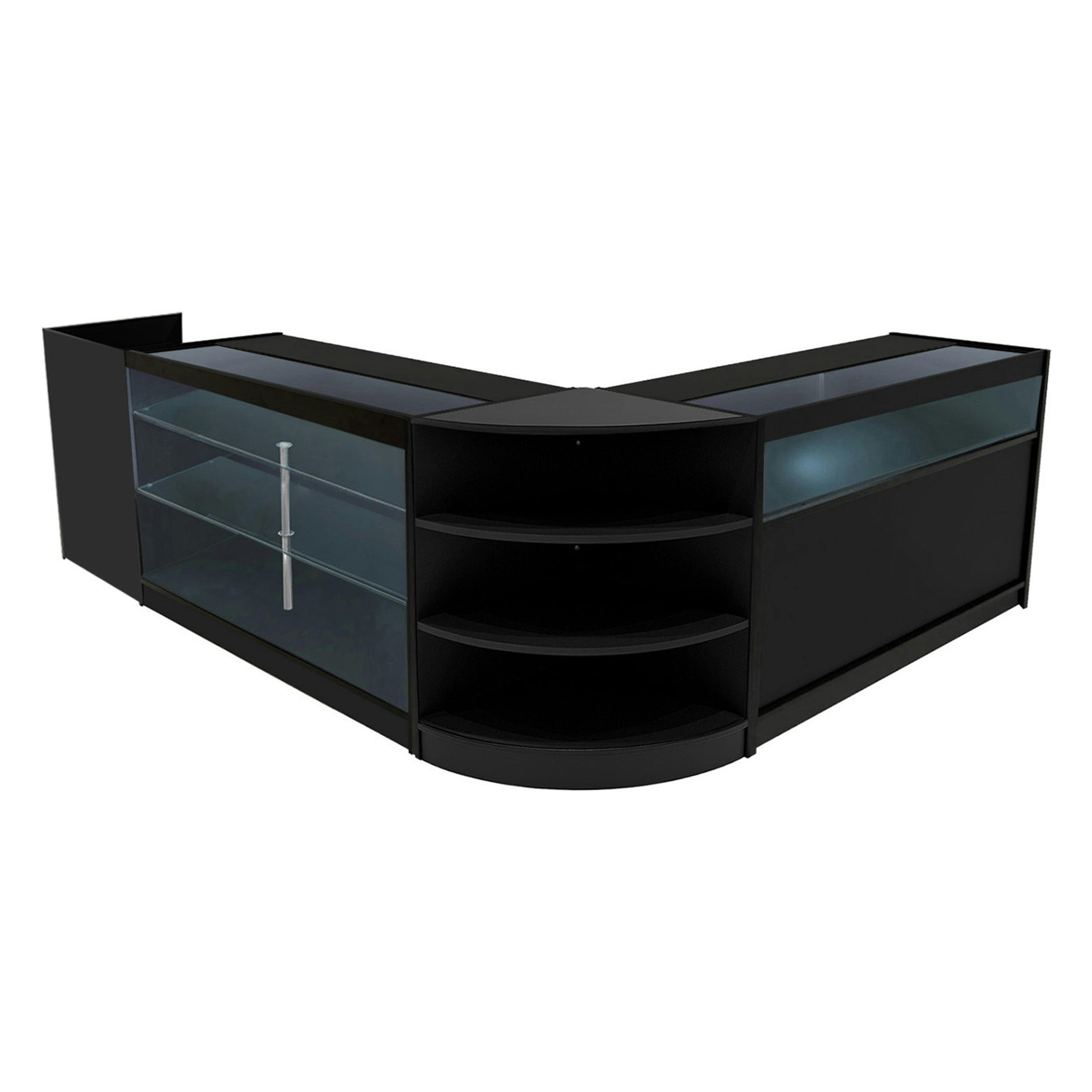 Rackhams Black Hyperion Led Shop Counter Set K1500, B1500, Tb60 & Lm60