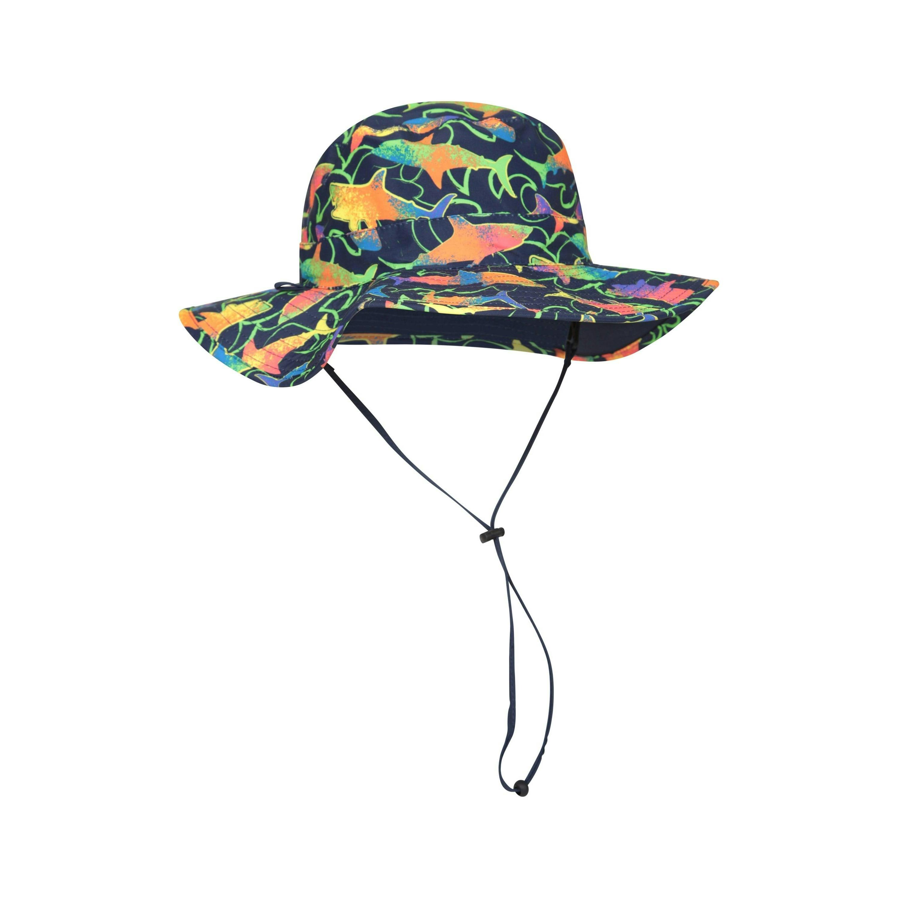 Mountain Warehouse Kids Printed Water Resistant Sun Hat - Navy - M - Navy - 100% Mixed