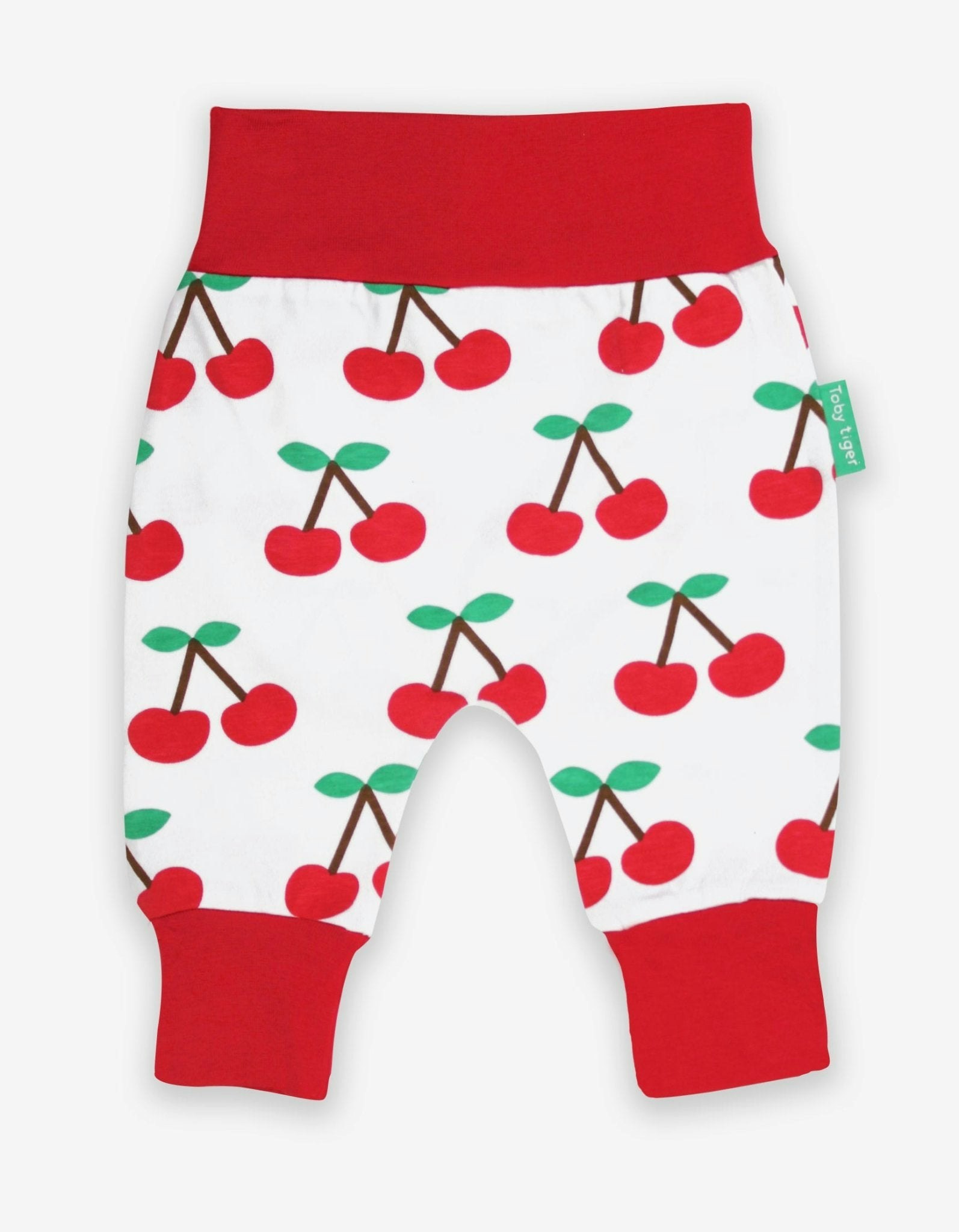 Toby Tiger Red Organic Cherry Print Yoga Pants - Size 2-3Y / 98Cm