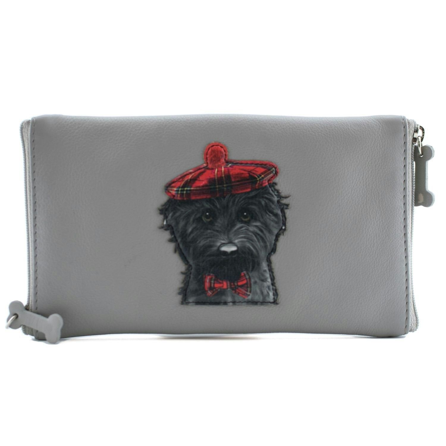 Mala Leather Grey Cocos Dog Leather Double Glasses Case