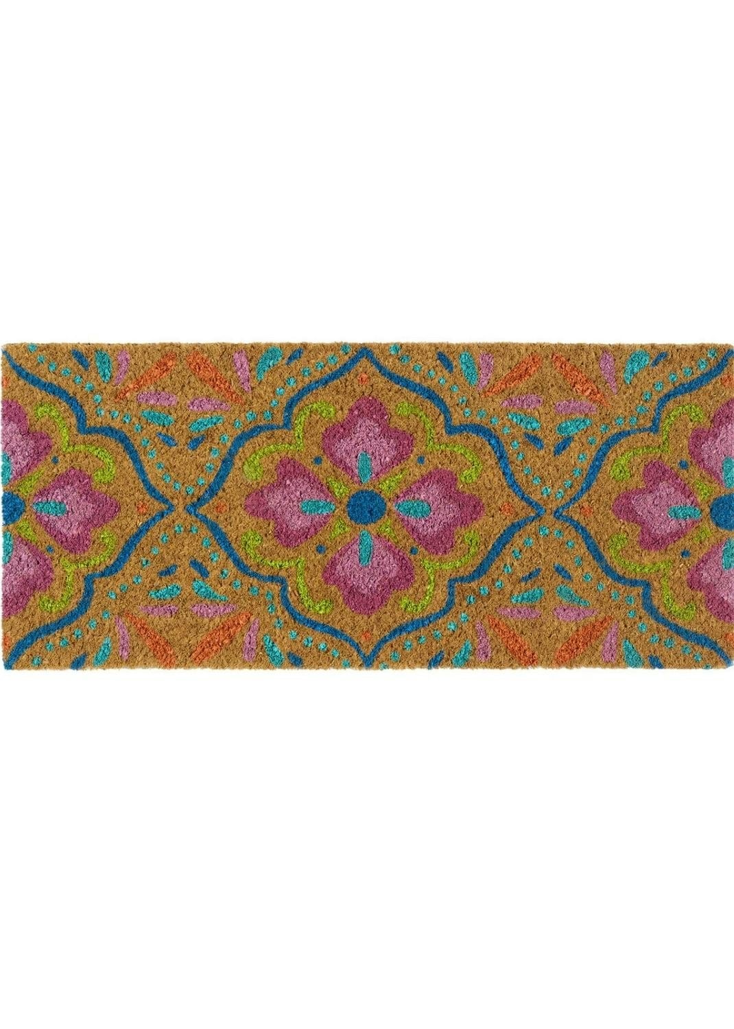 Orange Coir Insert Bright Tile Mat Doormat - Image 2