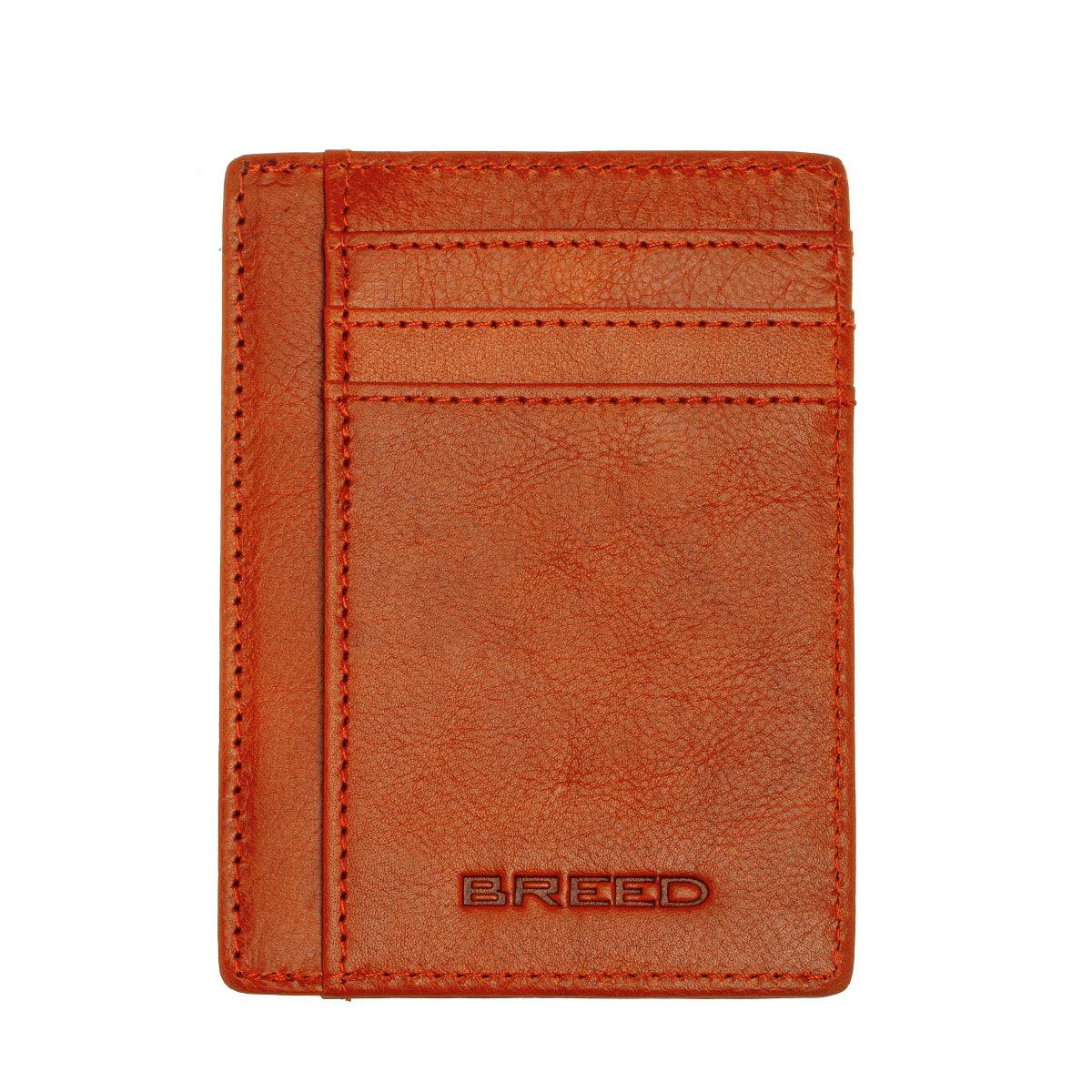 Breed Orange Chase Genuine Leather Front Pocket Wallet