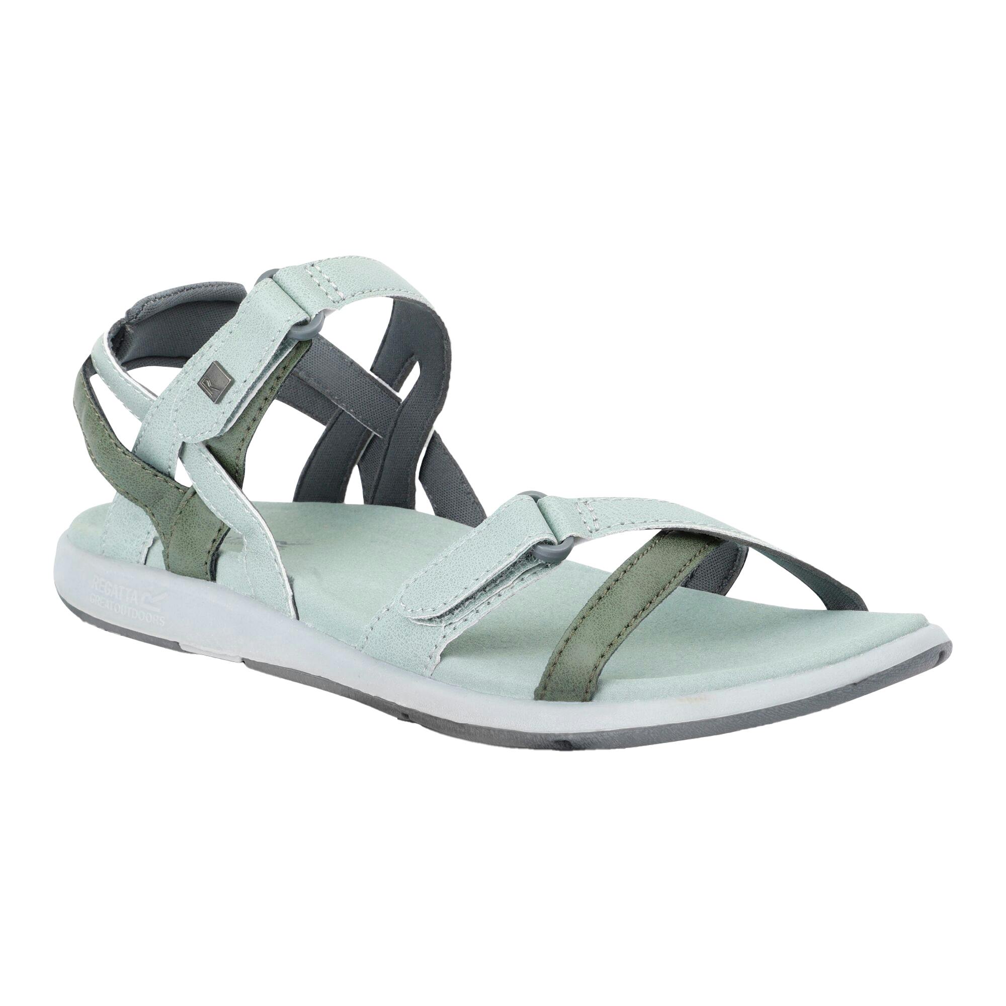 Regatta Women's Green Great Outdoors Lady Santa Cruz Open Toe Sandals - Glacier /Four Leaf Clover - Glacier /Four Leaf Clover - 6 Uk - 95% Polyurethane/5% Polyamide