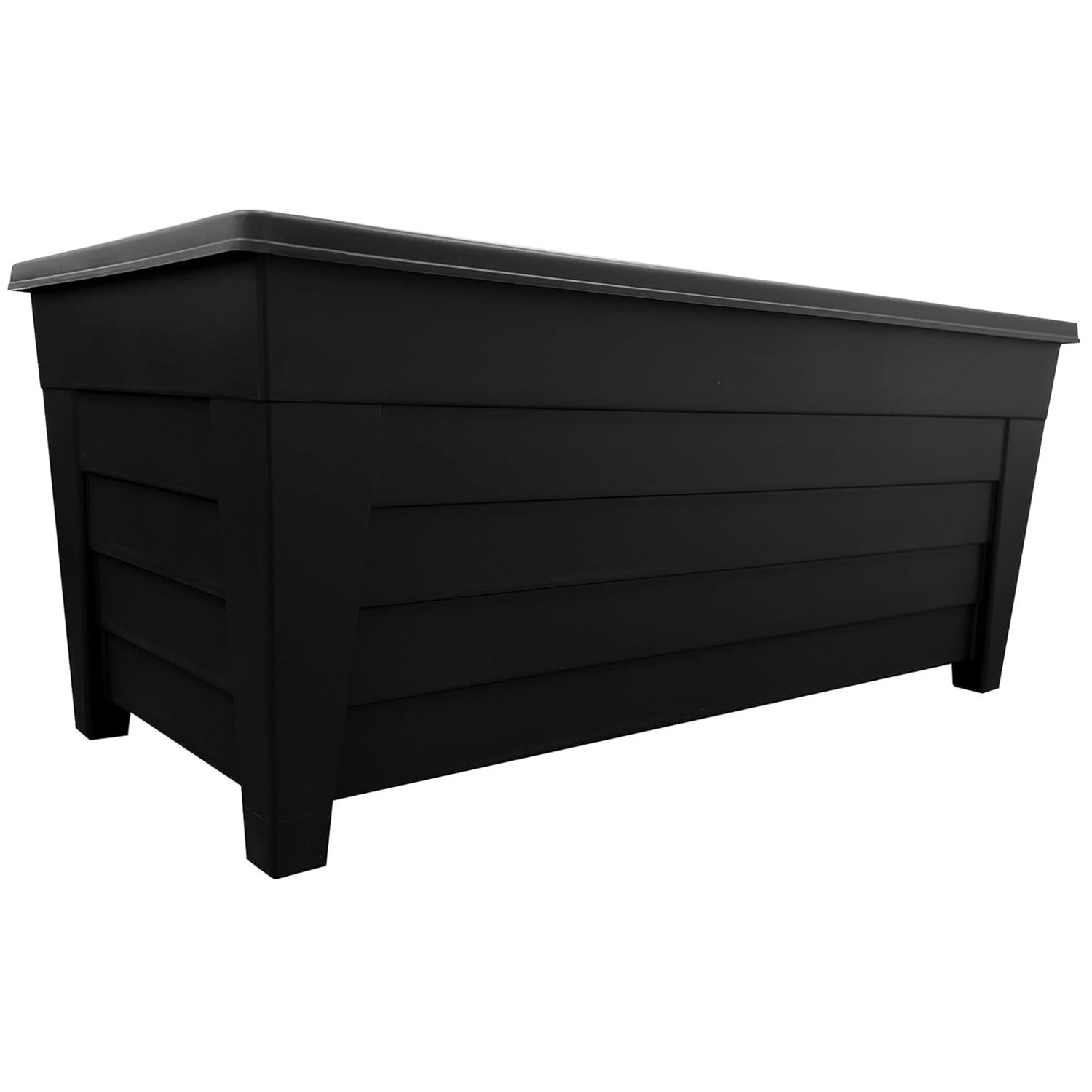 Rackhams Black Large Long 55Cm Grosvenor Trough Flower Garden Planters For Home, Greenhouse & Patios - 1 X