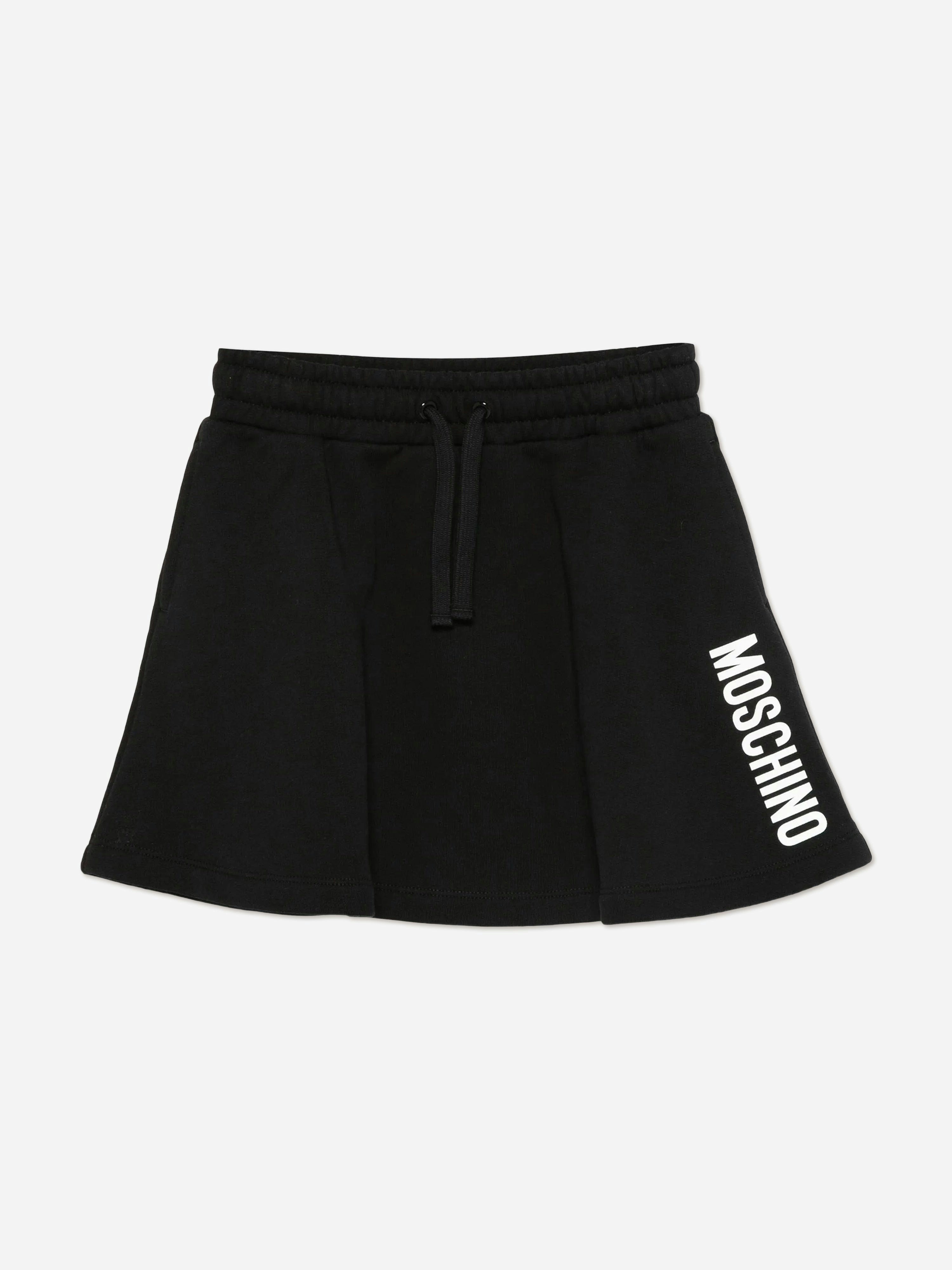 Moschino Kids Girls Black Moschino Logo Skirt In - 10 Yrs