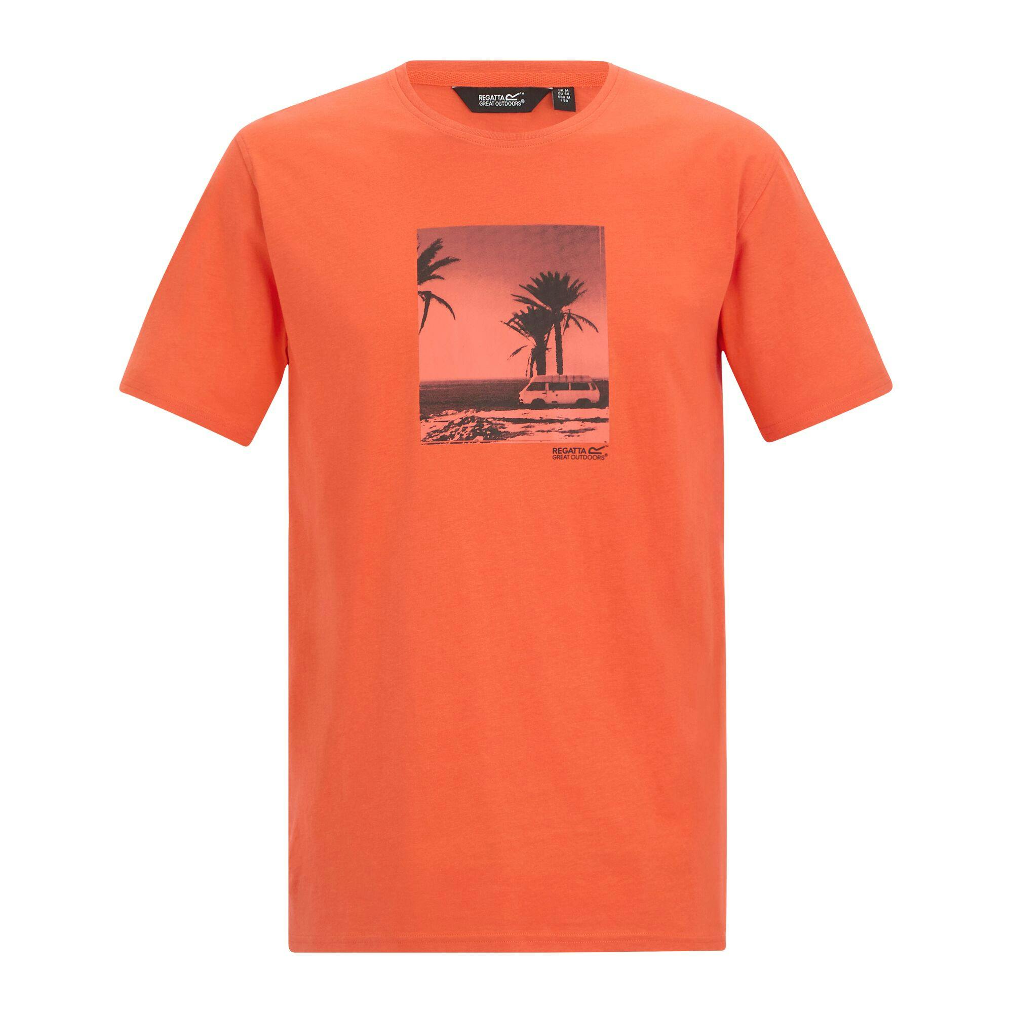 Regatta Men's Orange Cline Ix Beach T-Shirt - Tigerlily - Tigerlily - 3XL - 95% Cotton/5% Viscose