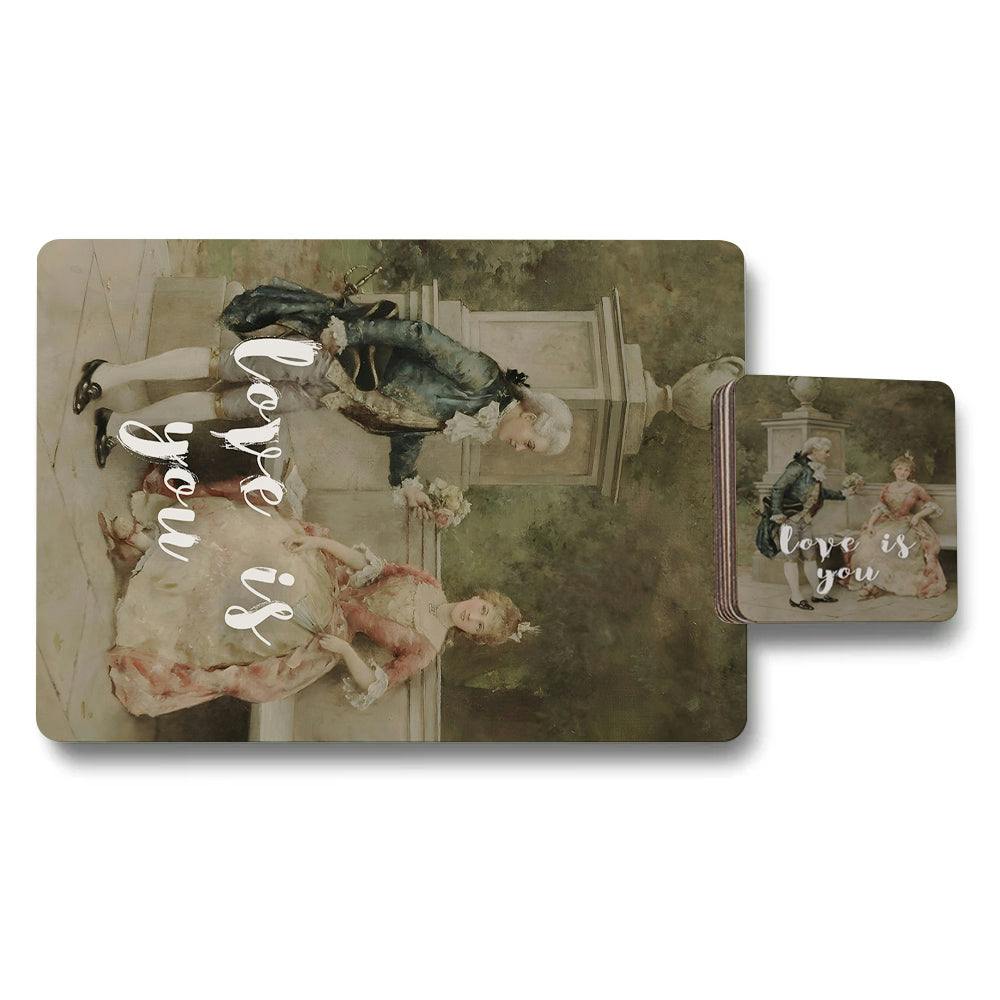 Benjamin Tate Design Set Of 12 Placemats And Coasters With Designer Artwork And Wood Bottom 11X8