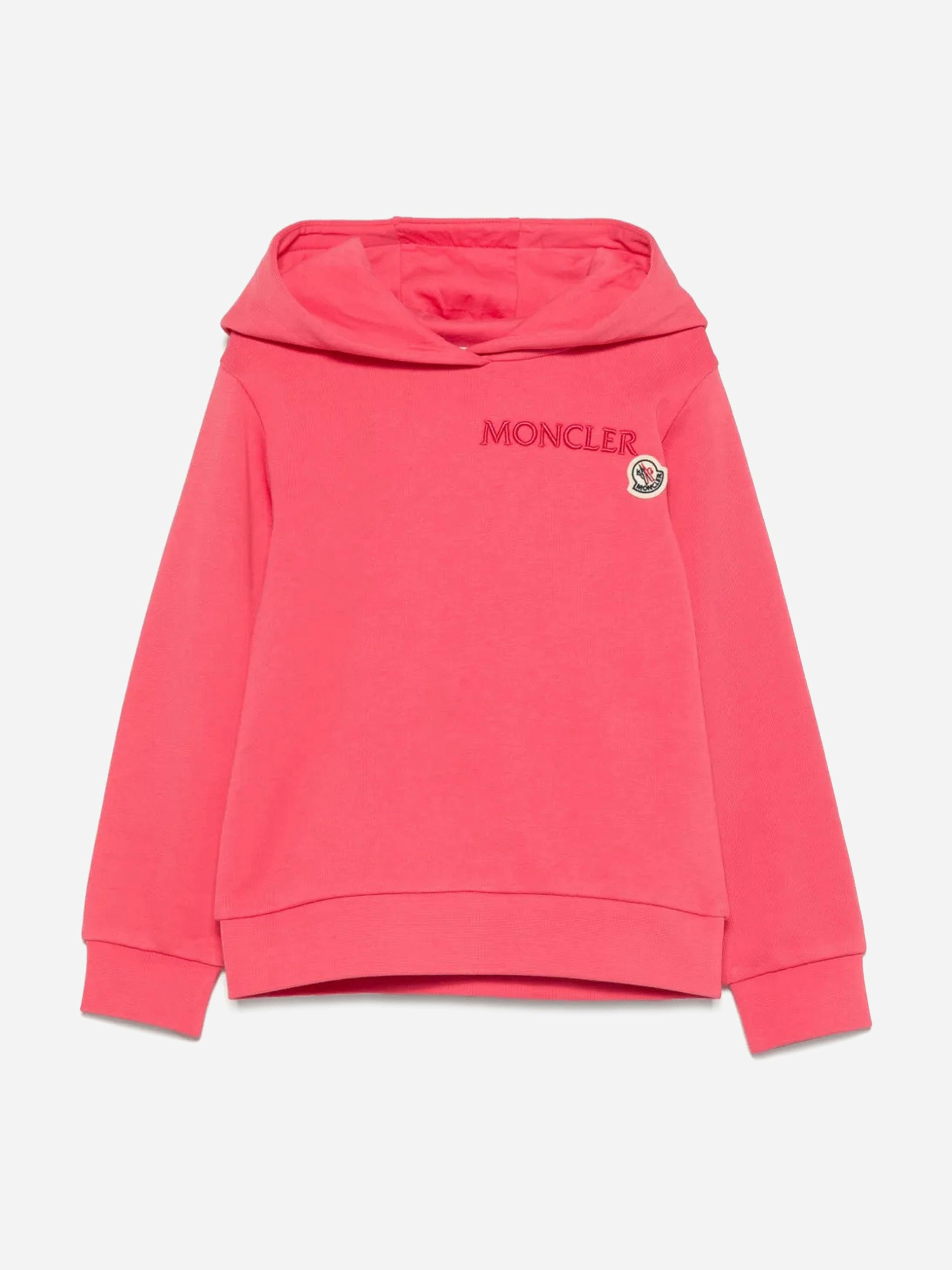 Moncler Enfant Girls Pink Logo Hoodie In - 8 Yrs