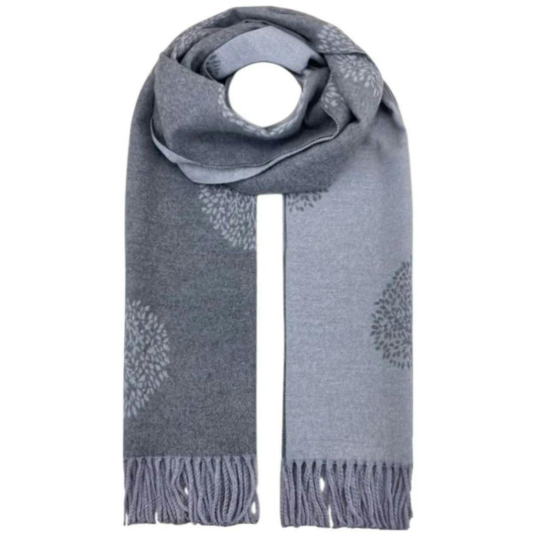 Love Emvy Grey Enchanted Tree Blanket Scarf – Reversible Winter Shawl, Oversized Pashmina Wrap