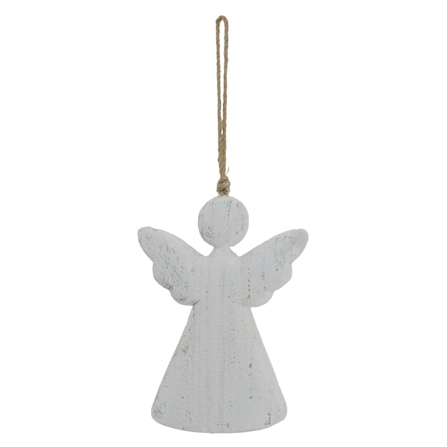 Hill Interiors White Washed Angel Christmas Hanging Decoration - L - 100% Mixed