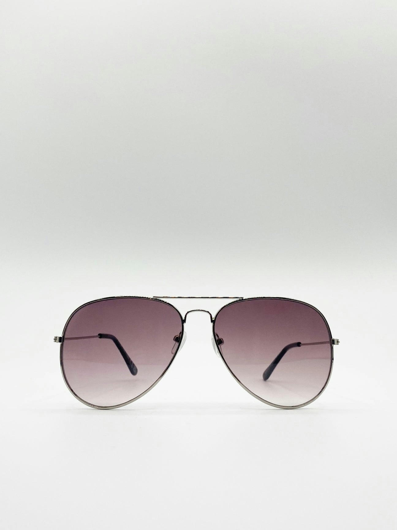 Svnx Silver Classic Aviator Metal Frame Sunglasses - One Size