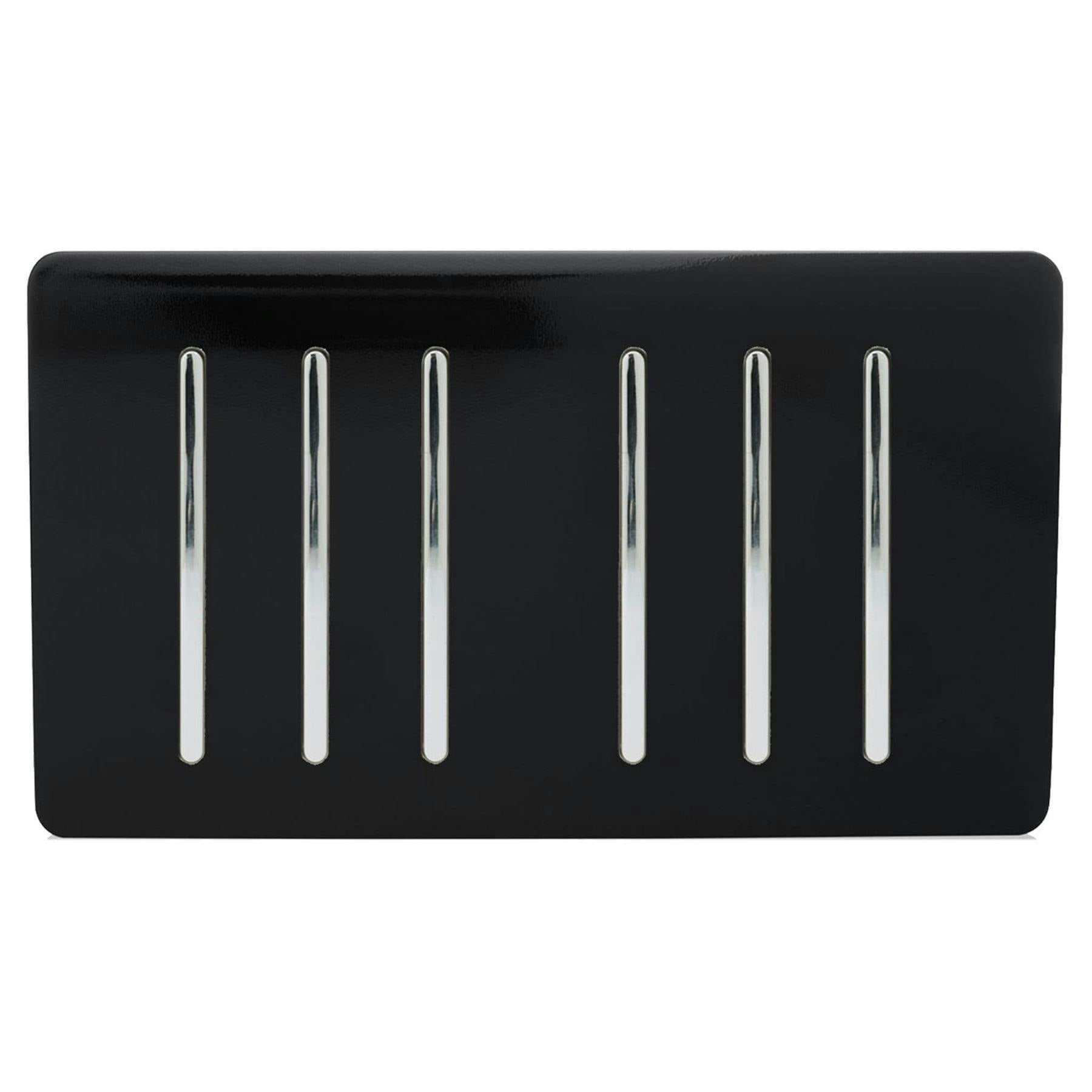 Trendi Switch 6 Gang Light Switch - Screwless Plate - Piano Black - Size 6 - Image 5
