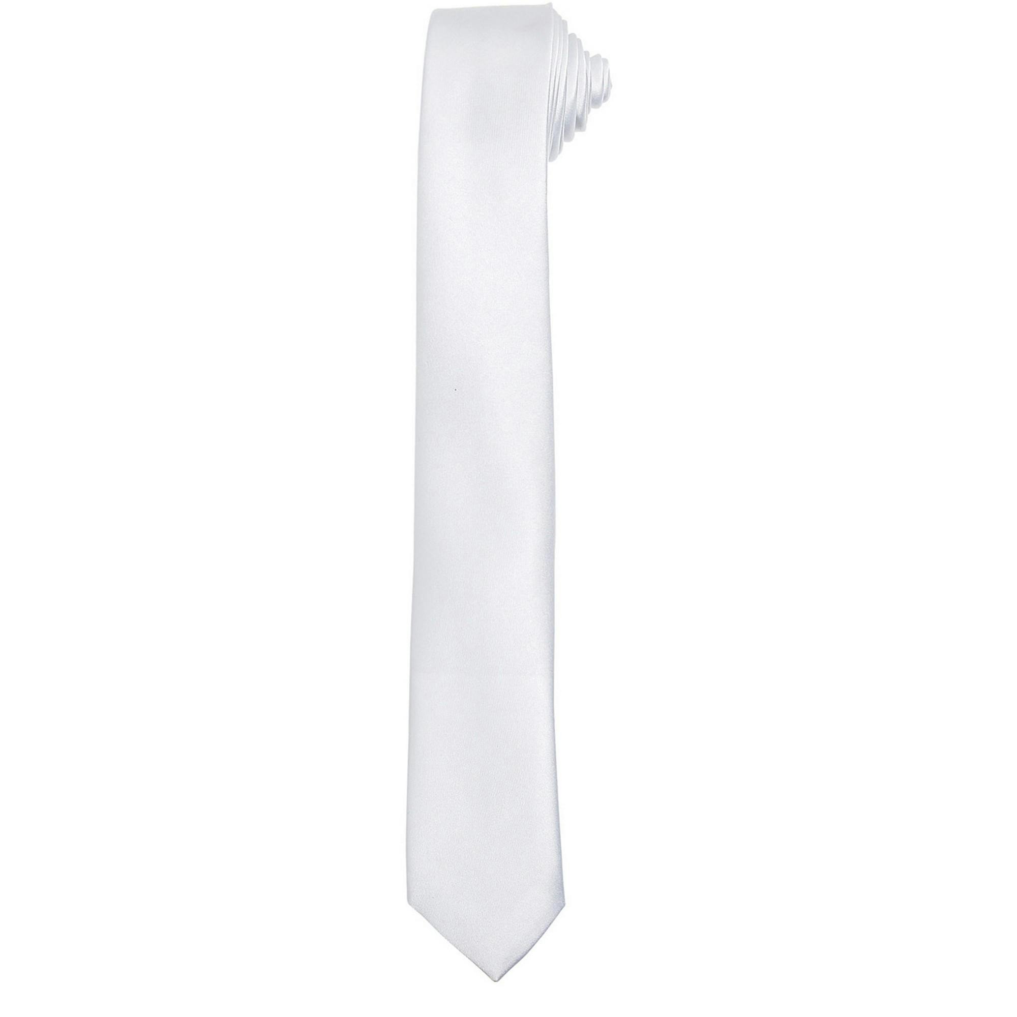 Premier (One Size, White) Unisex Adult Slim Tie - Image 4