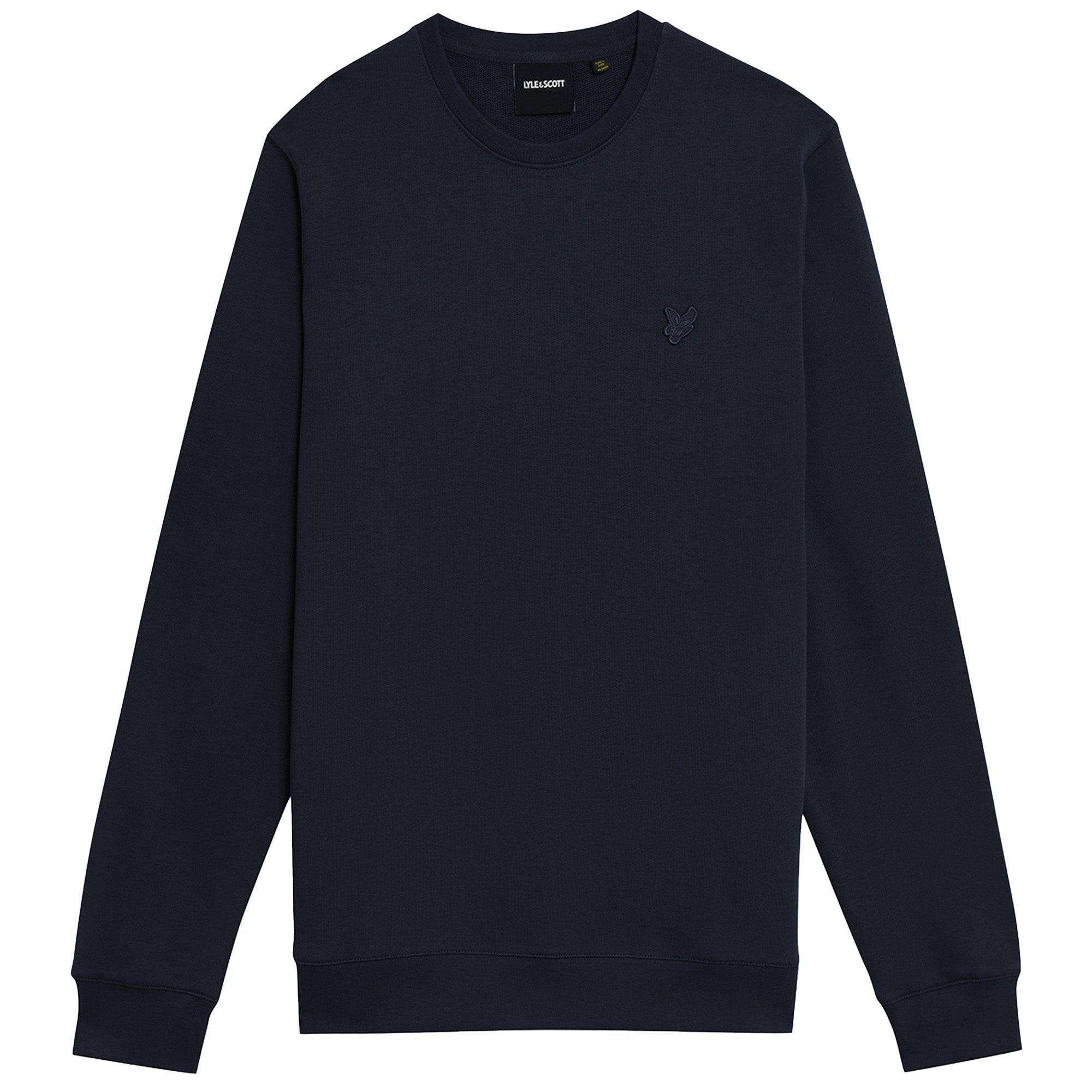 Lyle & Scott Dark Tonal Superfine Crew Neck Sweat - Navy - XX-Large