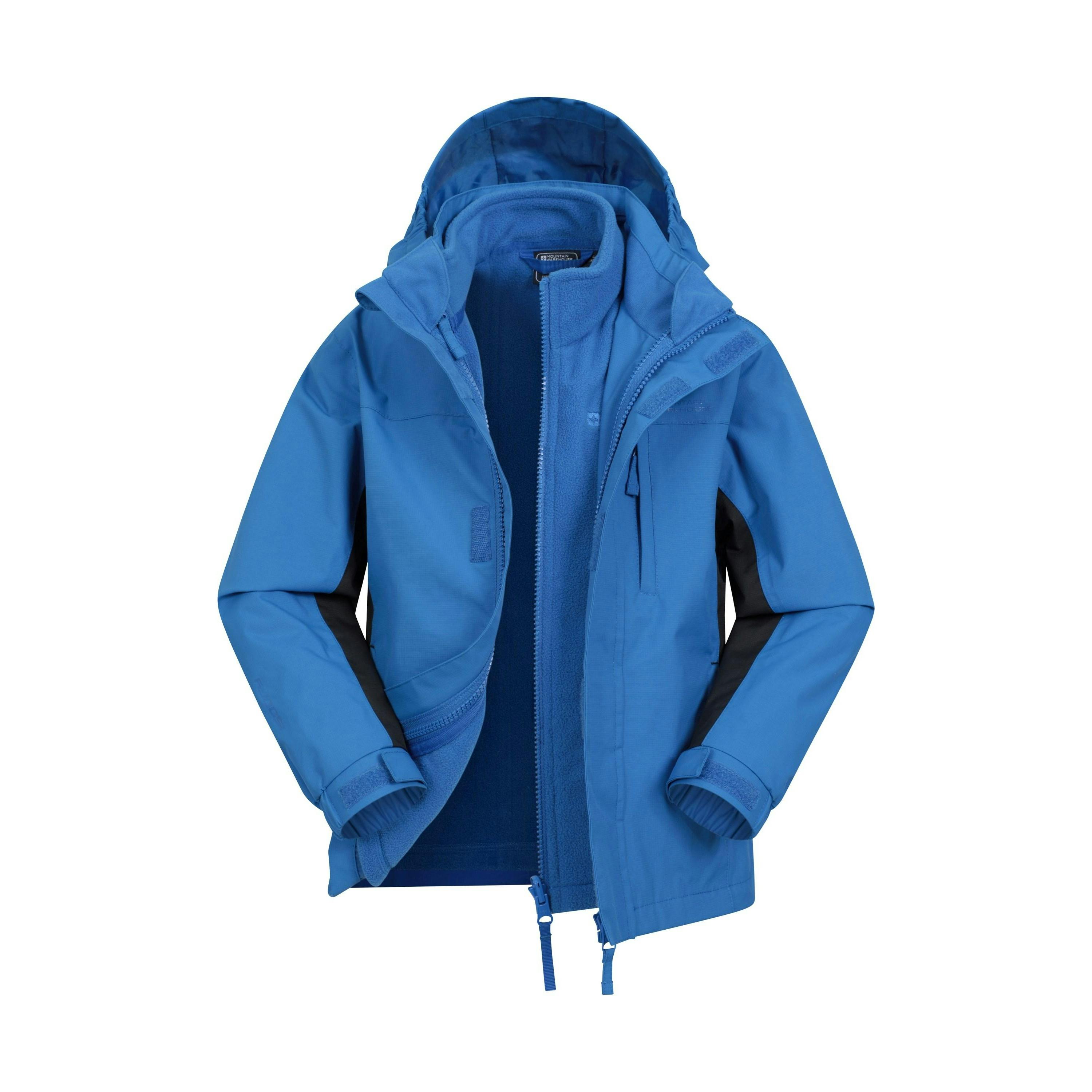Mountain Warehouse Cobalt Childrens/Kids Cannonball 3 In 1 Waterproof Jacket - 9-10 Years - 100% Nylon