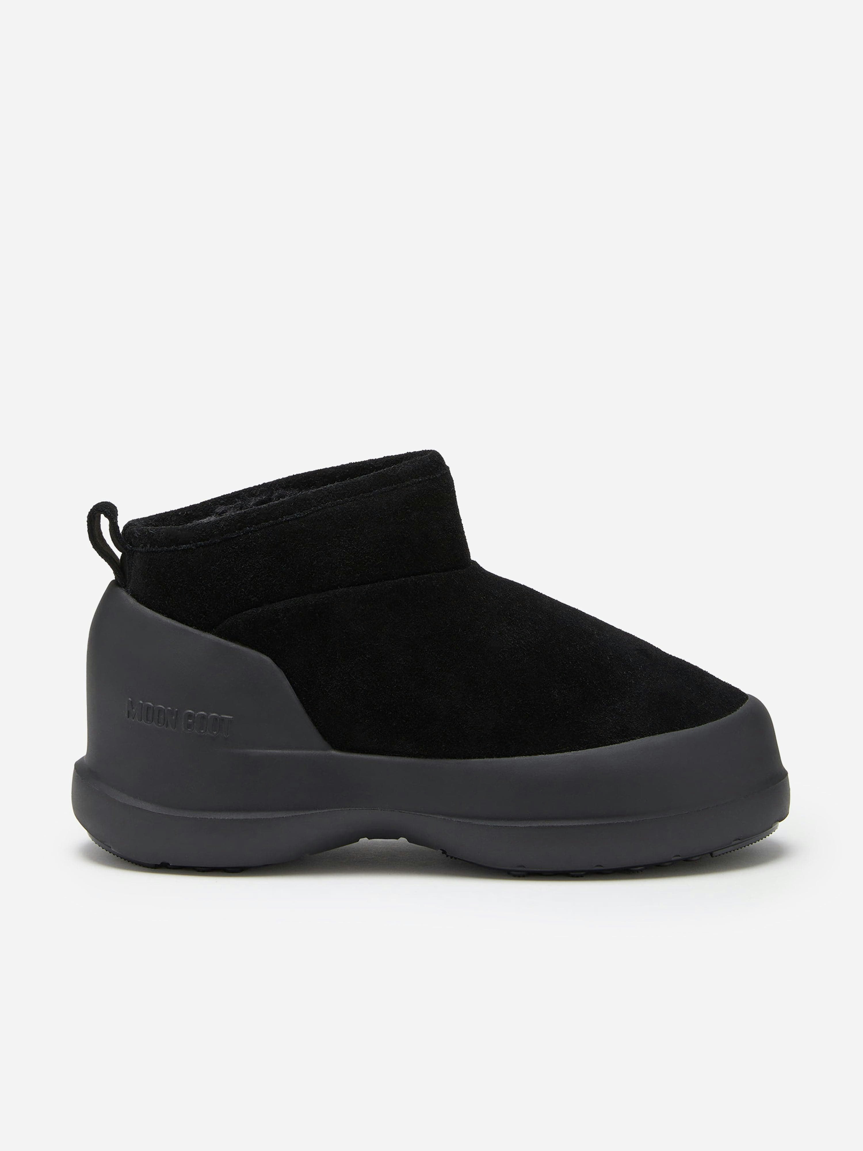 Moon Boot Black Kids Luna Low Suede Boots In - Eu 39 Uk 6