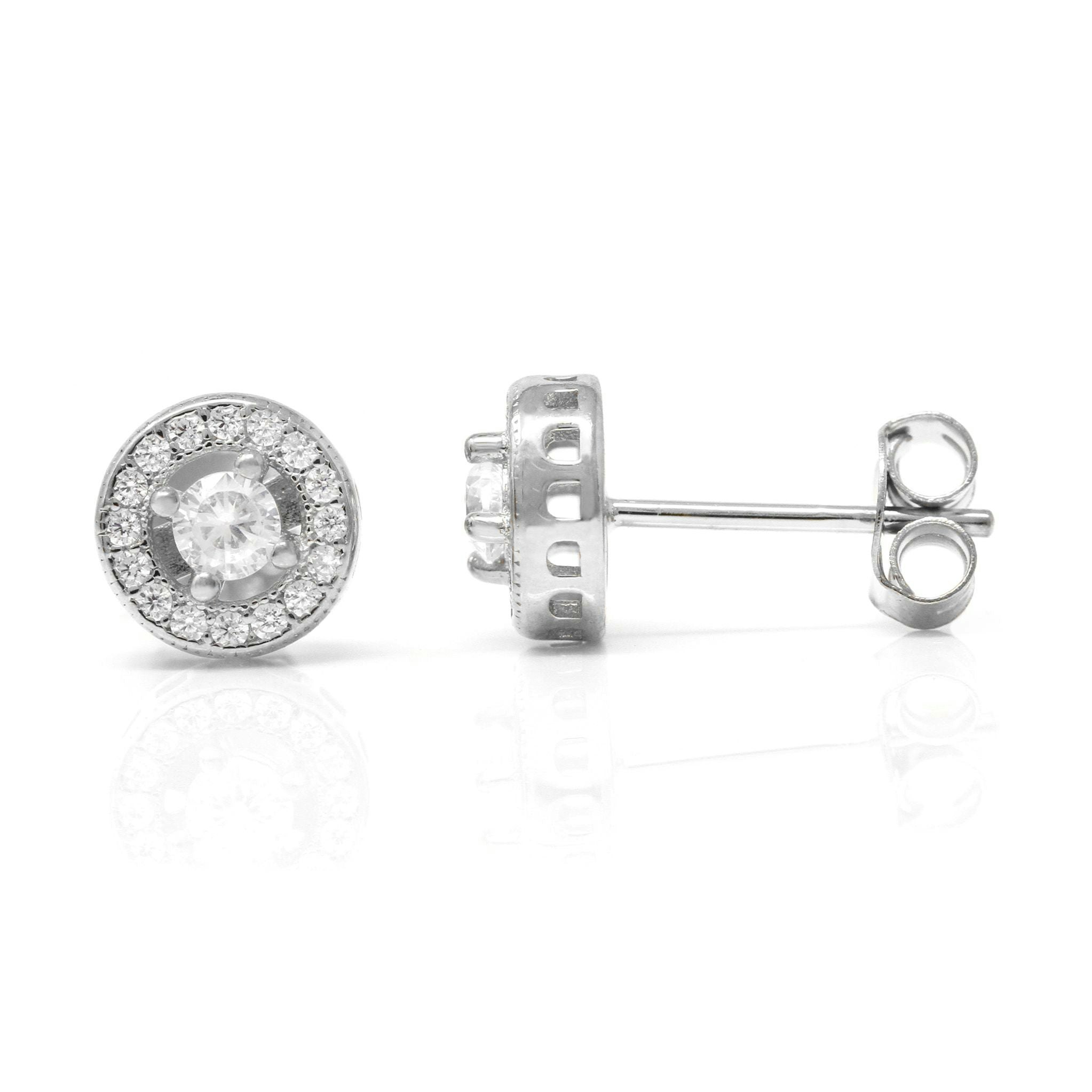 Say It With Silver Halo Earrings - Sterling