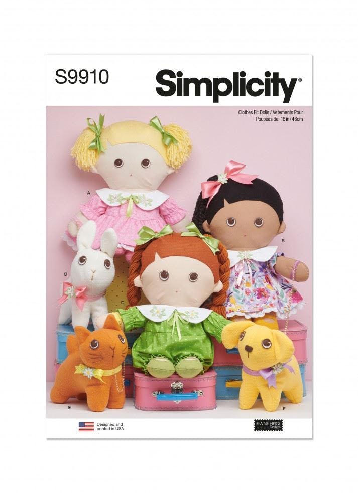 Simplicity Sewing Pattern 9910, Toys Os (One Size) - Intermediate - Os (One Size)