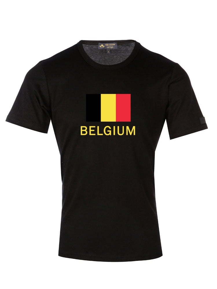 The Cotton London Black Country Flag Graphic Tee - Belgium - Xl