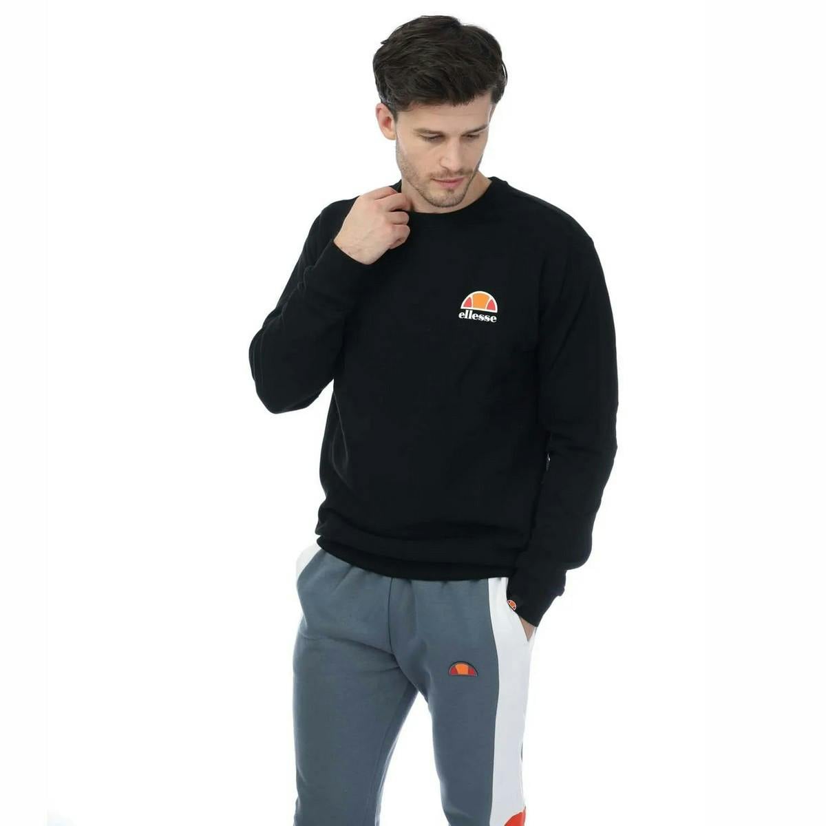 Ellesse Men's Black Diveria Sweatshirt - S - 80% Cotton/20% Polyester