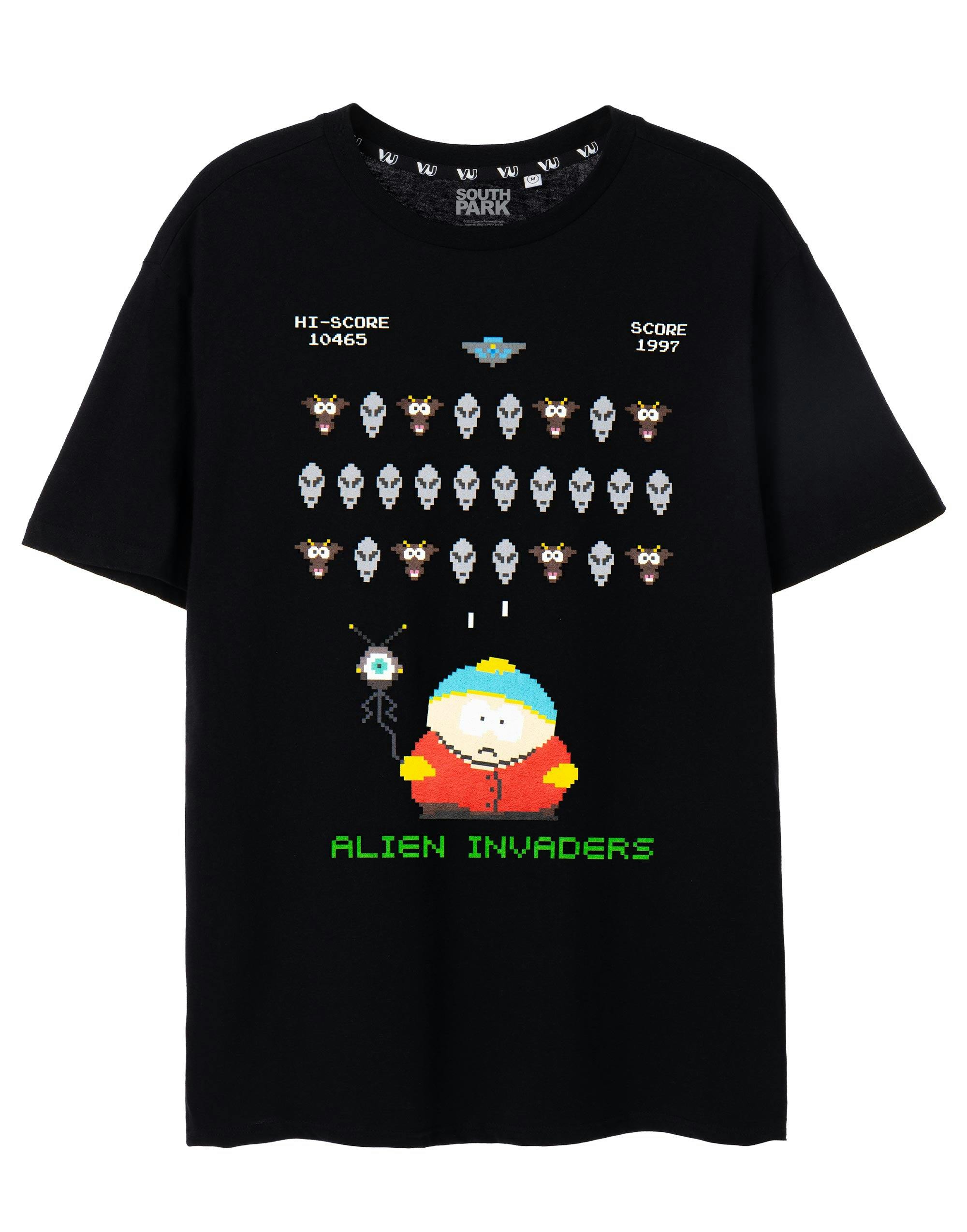 Vanilla Underground Men's Black South Park Alien Invaders Short Sleeved T-Shirt - Small