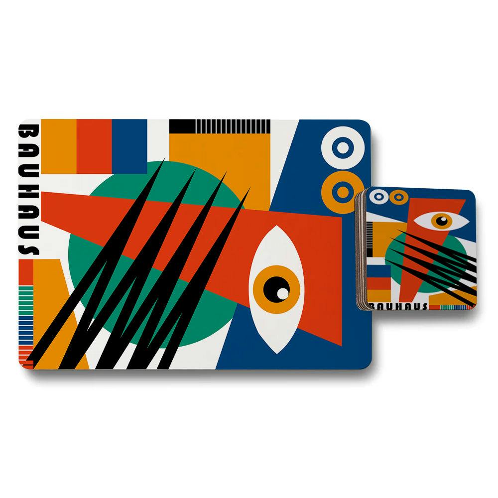 Rackhams Set Of 12 Placemats And Coasters With Designer Artwork And Wood Backing