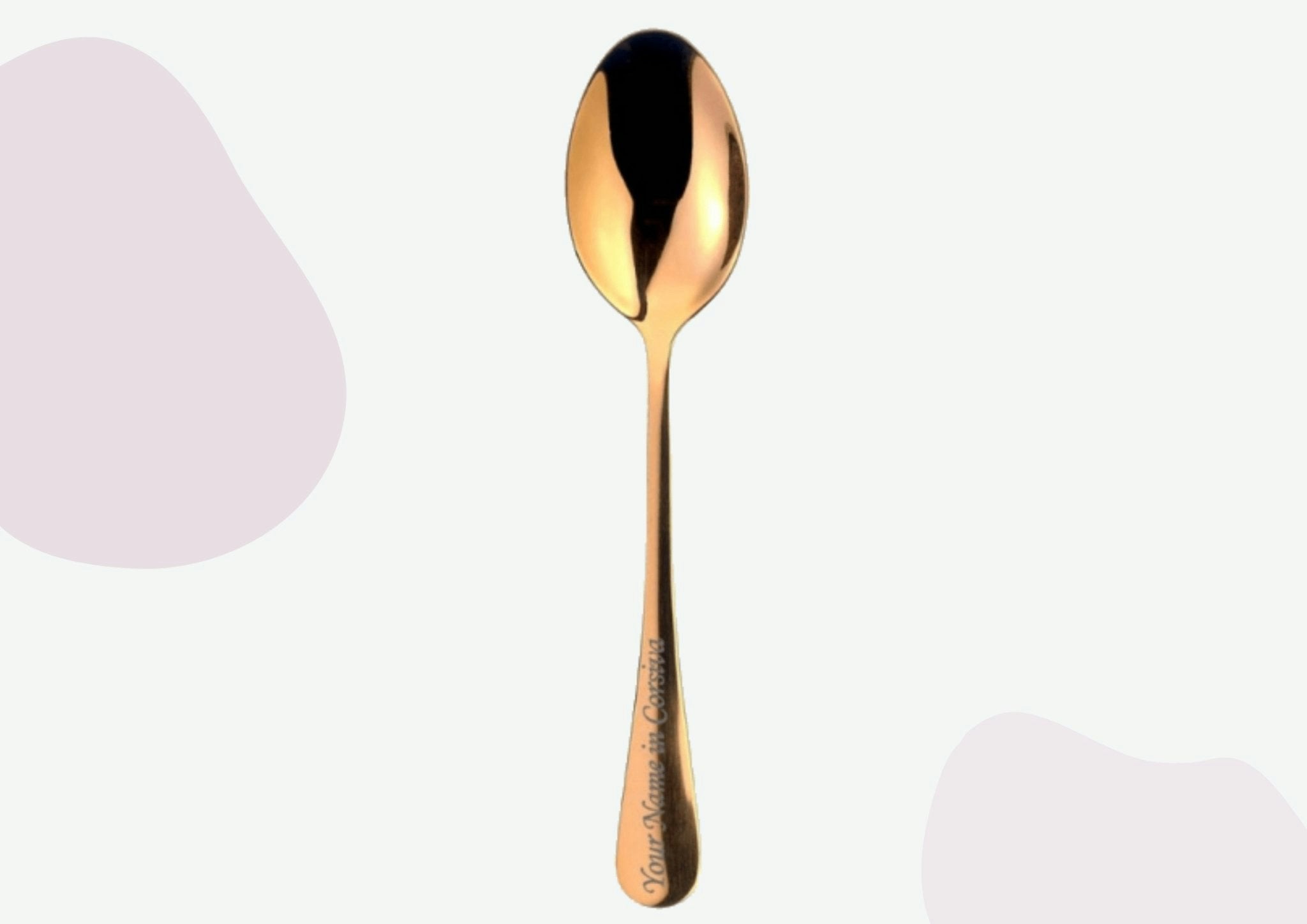 Mylee London Gold Personalised Stainless Steel Teaspoon - Rose - Yes