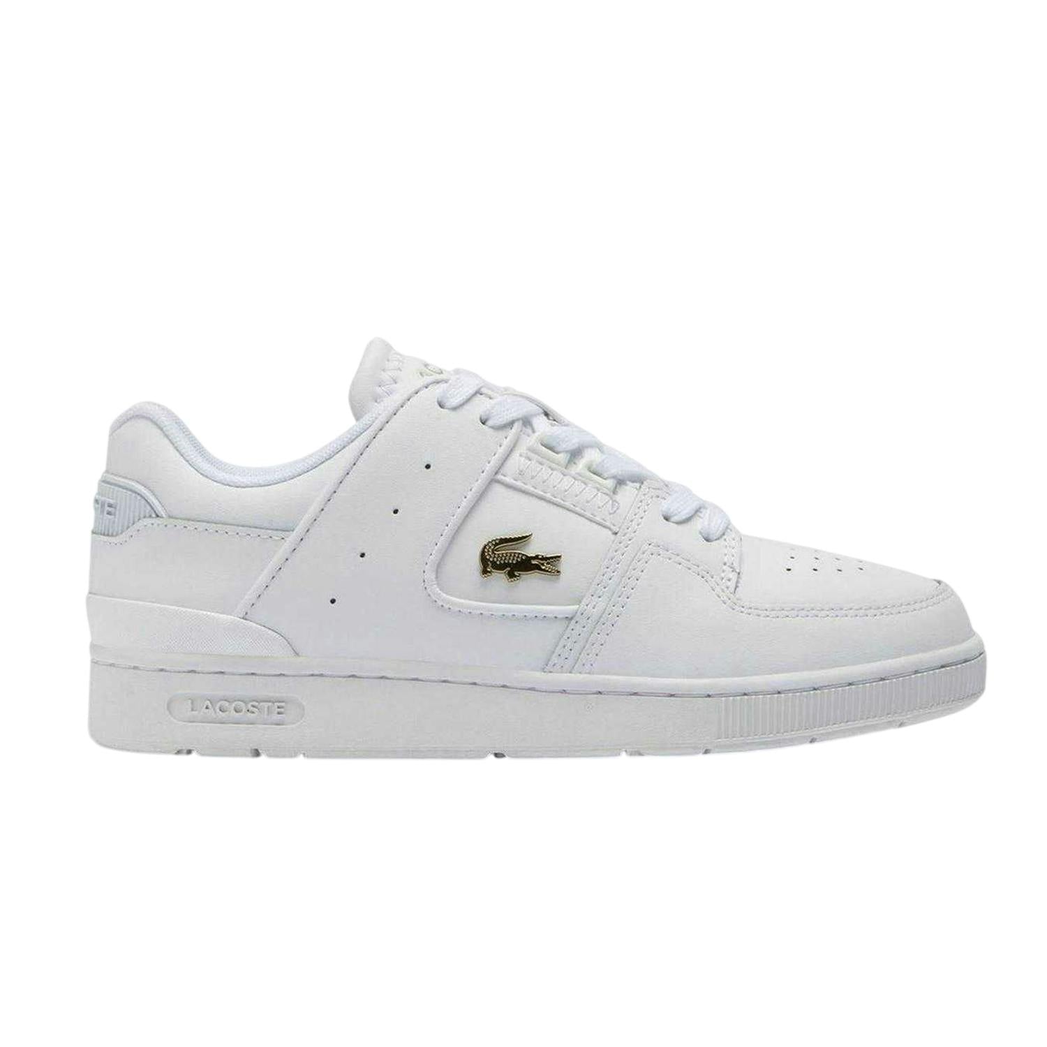 Lacoste Men's White/Gold Court Cage Leather Trainers - 6 Uk - 100% Mixed