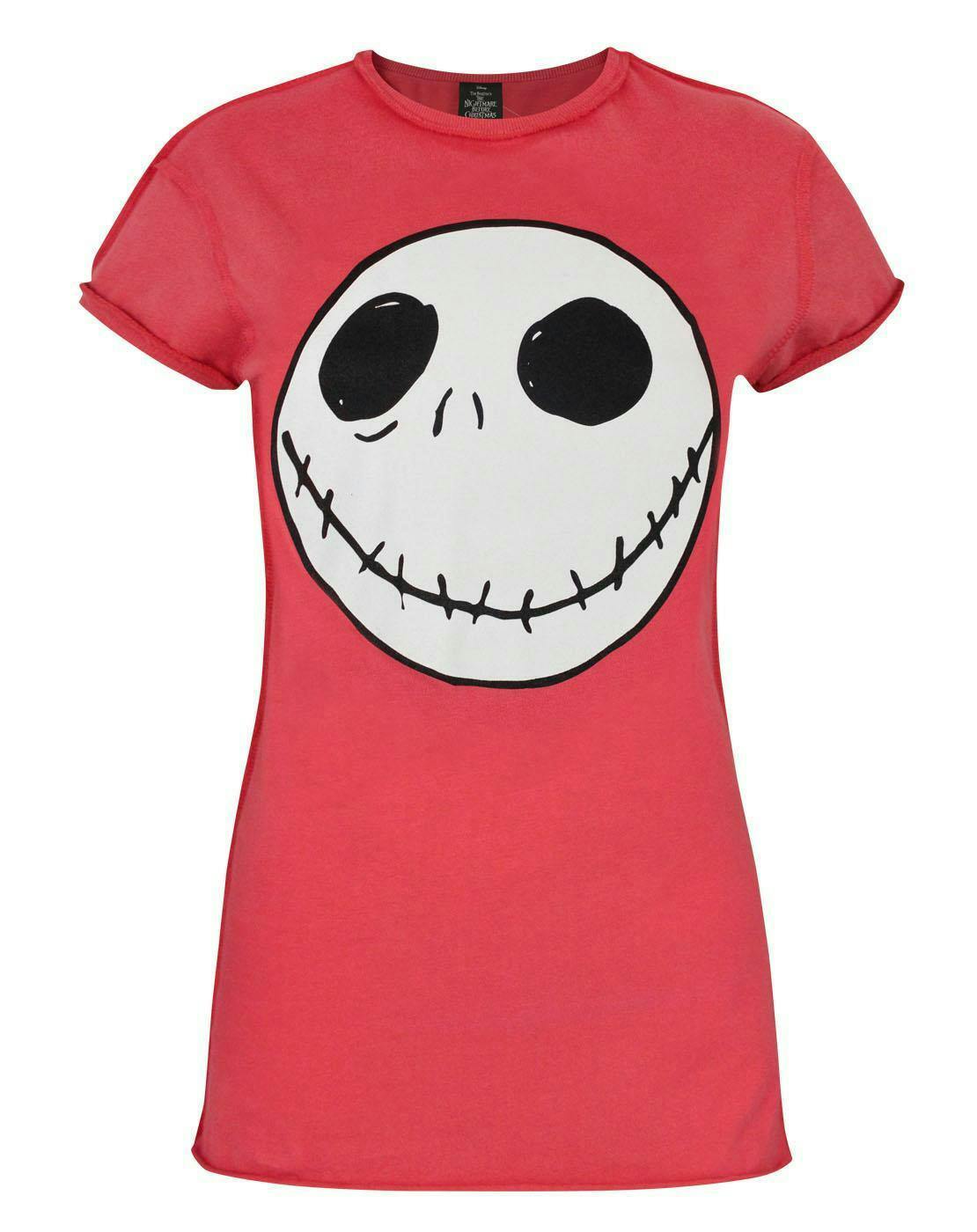 Vanilla Underground Women's Red Disney The Nightmare Before Christmas Jack Skellington Short Sleeved T-Shirt - Small