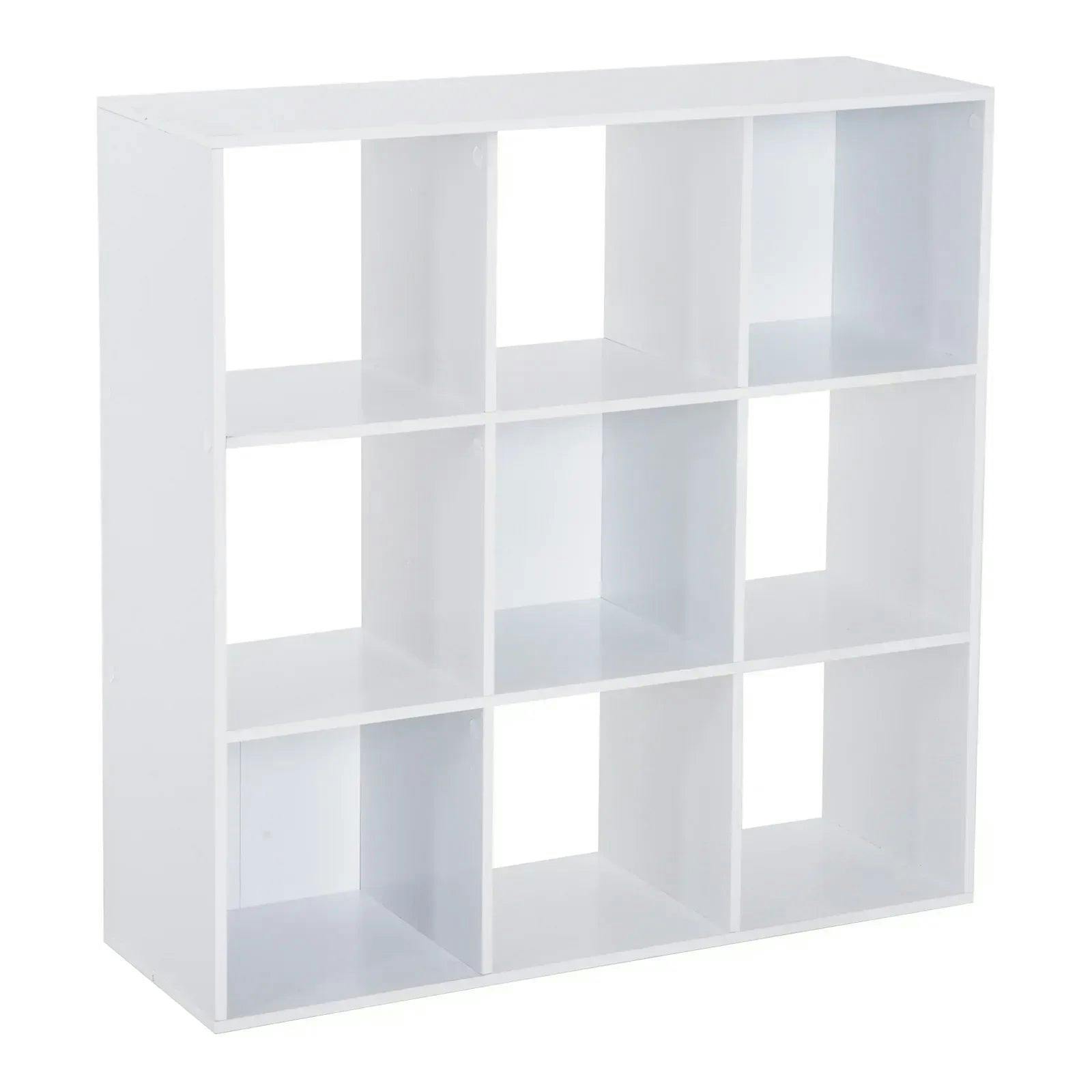 Homcom 9-Cube White Storage Unit – Open Display Shelves, Anti-Tip Kit, 91X29.5x91 Cm (833-390) - Image 5