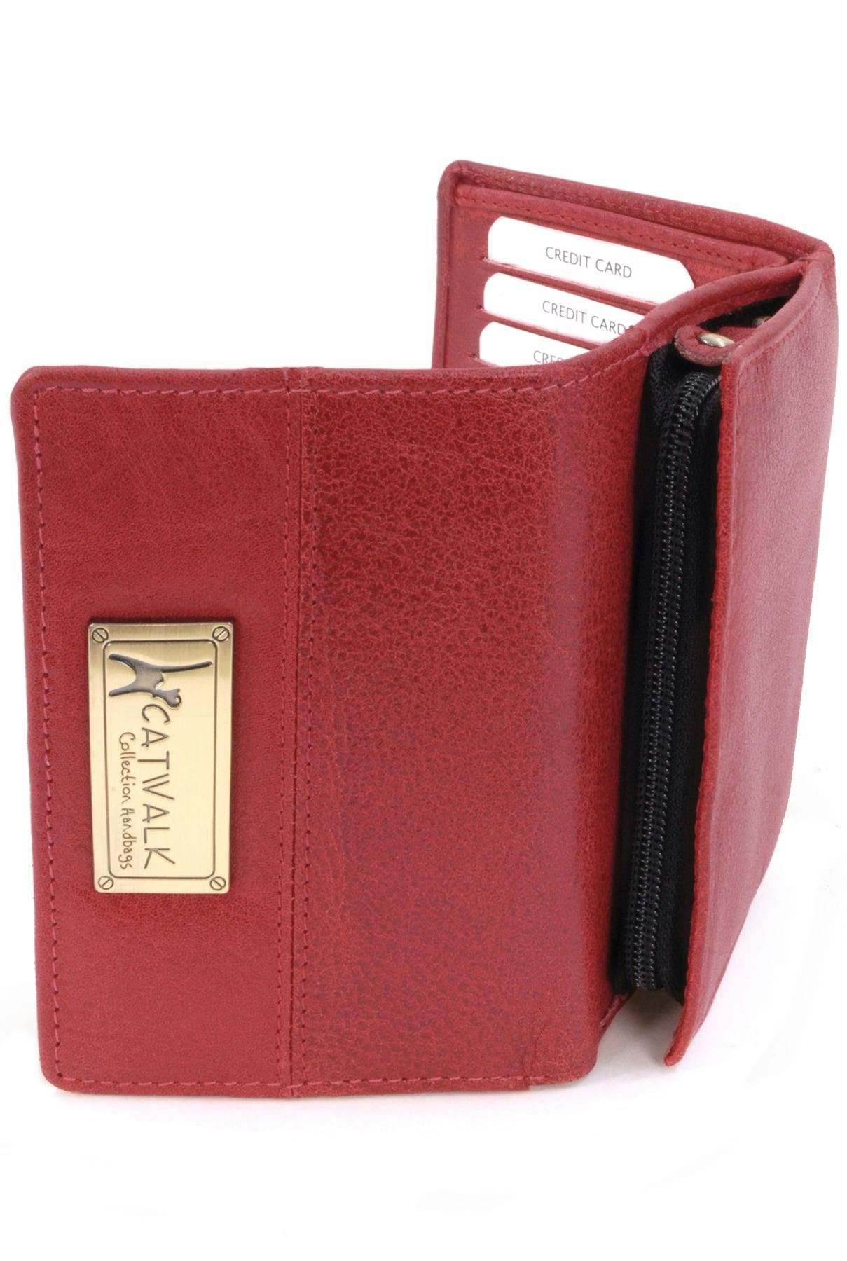 Catwalk Collection Handbags Red Victoria - Trifold Purse