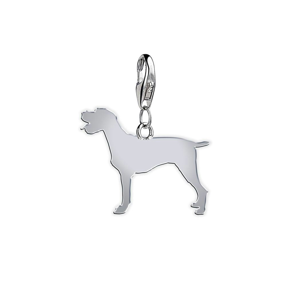 Mylee London Silver German Longhaired Pointer Silhouette Charm - Clip On Charm - Yes