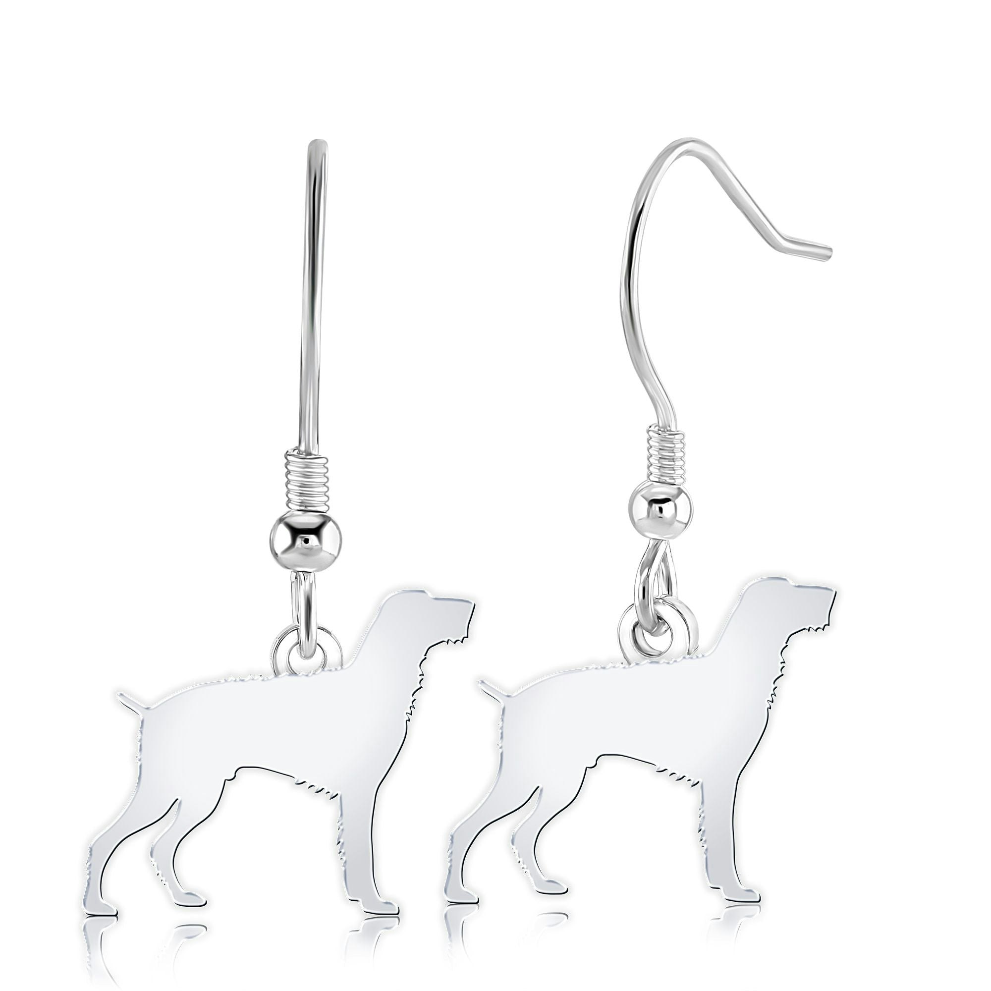 Mylee London Silver Slovakian Rough Haired Pointer Silhouette Earrings - Yes - Hook