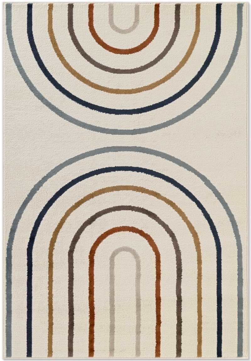 Rackhams Cream Adventures Kids Rainbow & Multicolour Rug - 120X170 Cm
