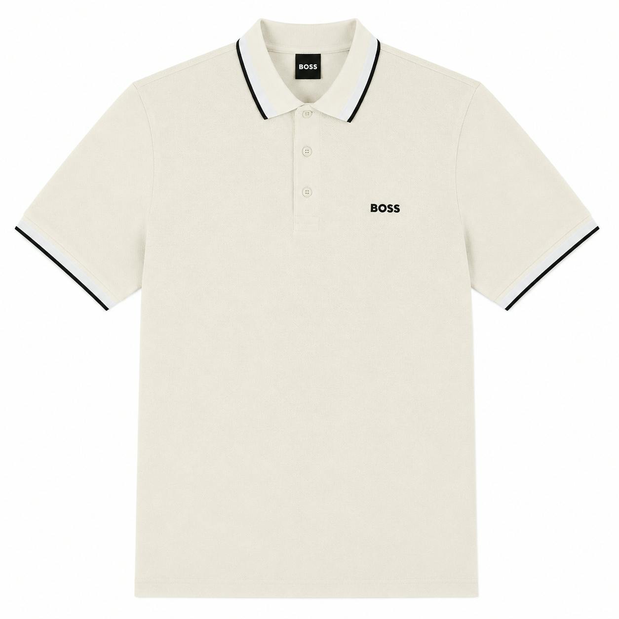 Boss White Paddy Piqué Polo Shirt Open - Xl