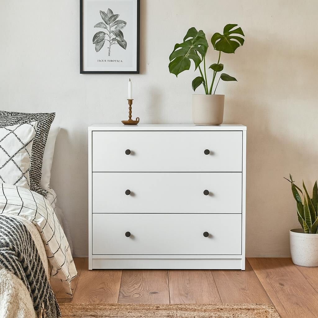 Wyld Haus White Tainan Chest 3 Drawers