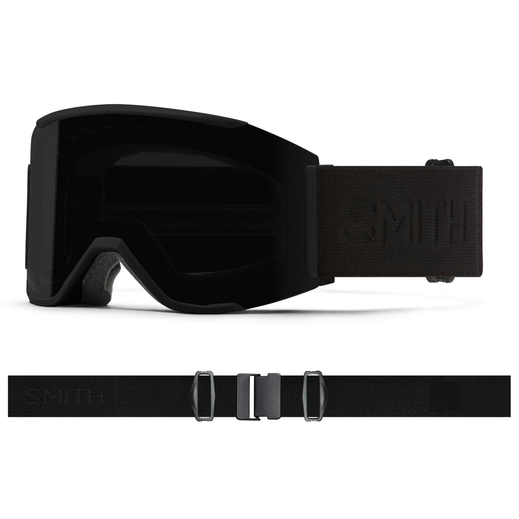 Smith Black/Blue Ski Goggles Squad Mag 0Jz 4Y Out Chromapop Sun & Cp Storm Sensor Mirror