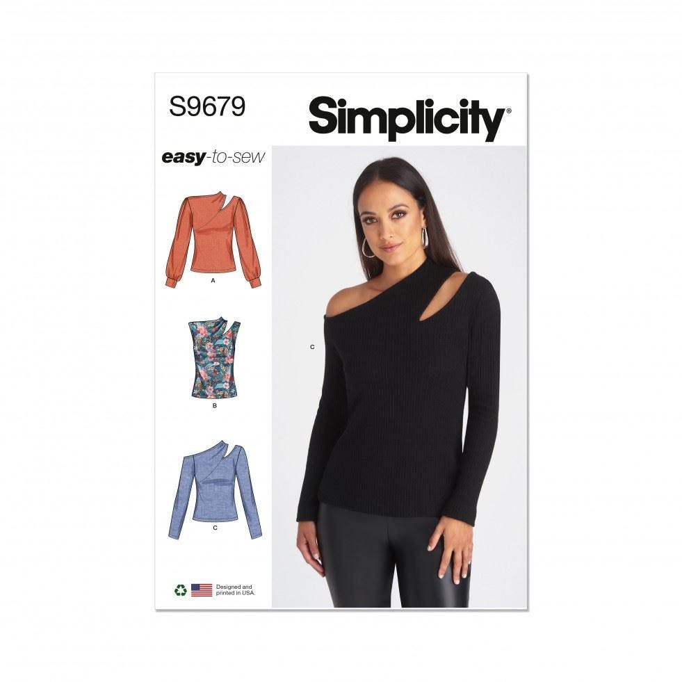 Simplicity Women's Sewing Pattern 9679, Tops For D5 (4-6-8-10-12) - Easy - D5 (4-6-8-10-12)