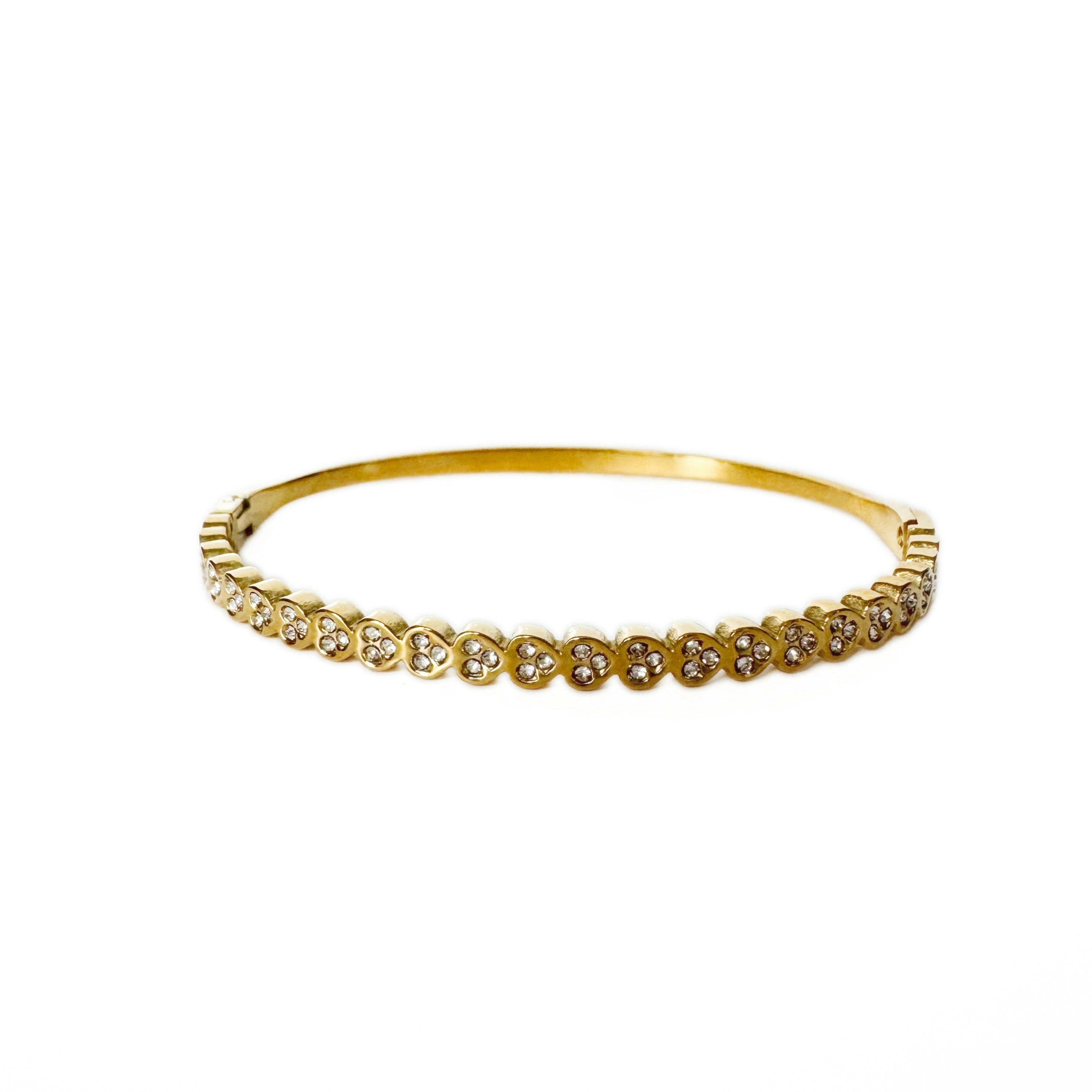 Luxe Tones Gold Lana Luxe 18Ct Plated Jewelled Hinged Bracelet